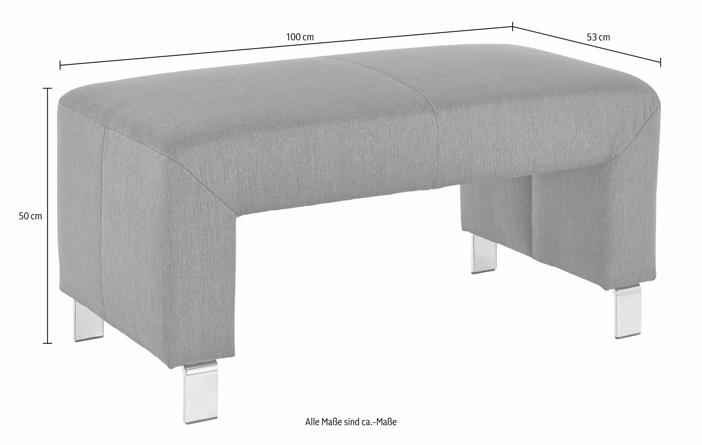 exxpo - sofa fashion Polsterhocker »Intenso, Hocker, modern, wahlweise in Leder oder Textil«, hohe Bodenfreiheit, frei im Raum stellbar, hoher Sitzkomfort