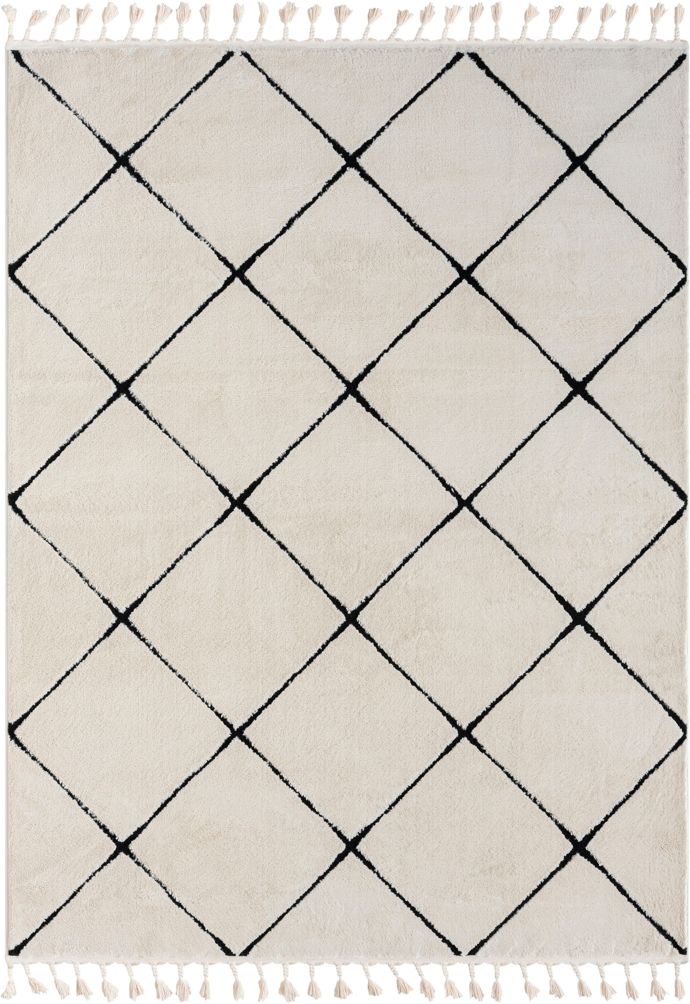 Myflair Möbel & Accessoires Hochflor-Teppich »Moroccan Square«, rechteckig, 24 mm Höhe, modern, marokkanisches Design, Rauten Muster, weich durch Hochflor