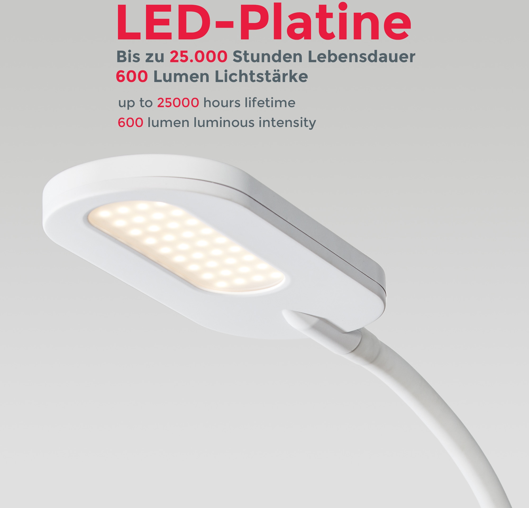 B.K.Licht LED Stehlampe, 1 flammig, Leuchtmittel LED-Board | LED fest integriert, LED Stehleuchte dimmbar schwenkbar inkl. 8W 600lm Memory & Touch weiß