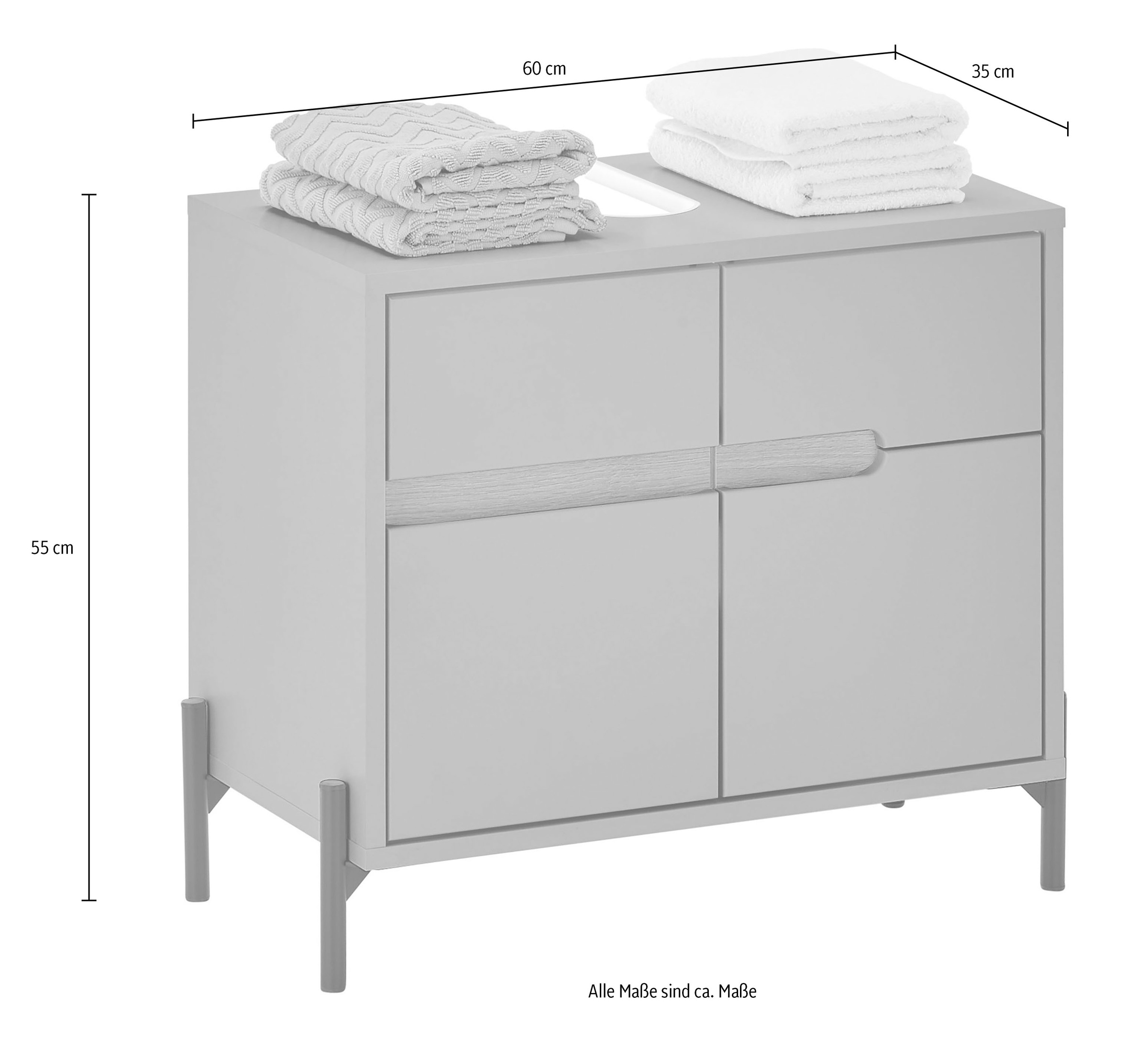 BASIC by Balculina Waschbeckenunterschrank »Avanto B/H/T 60x55x35 cm« 1 Stk. tlg. Breite 60cm, Softclose für Türen, FSC-Mix 70%