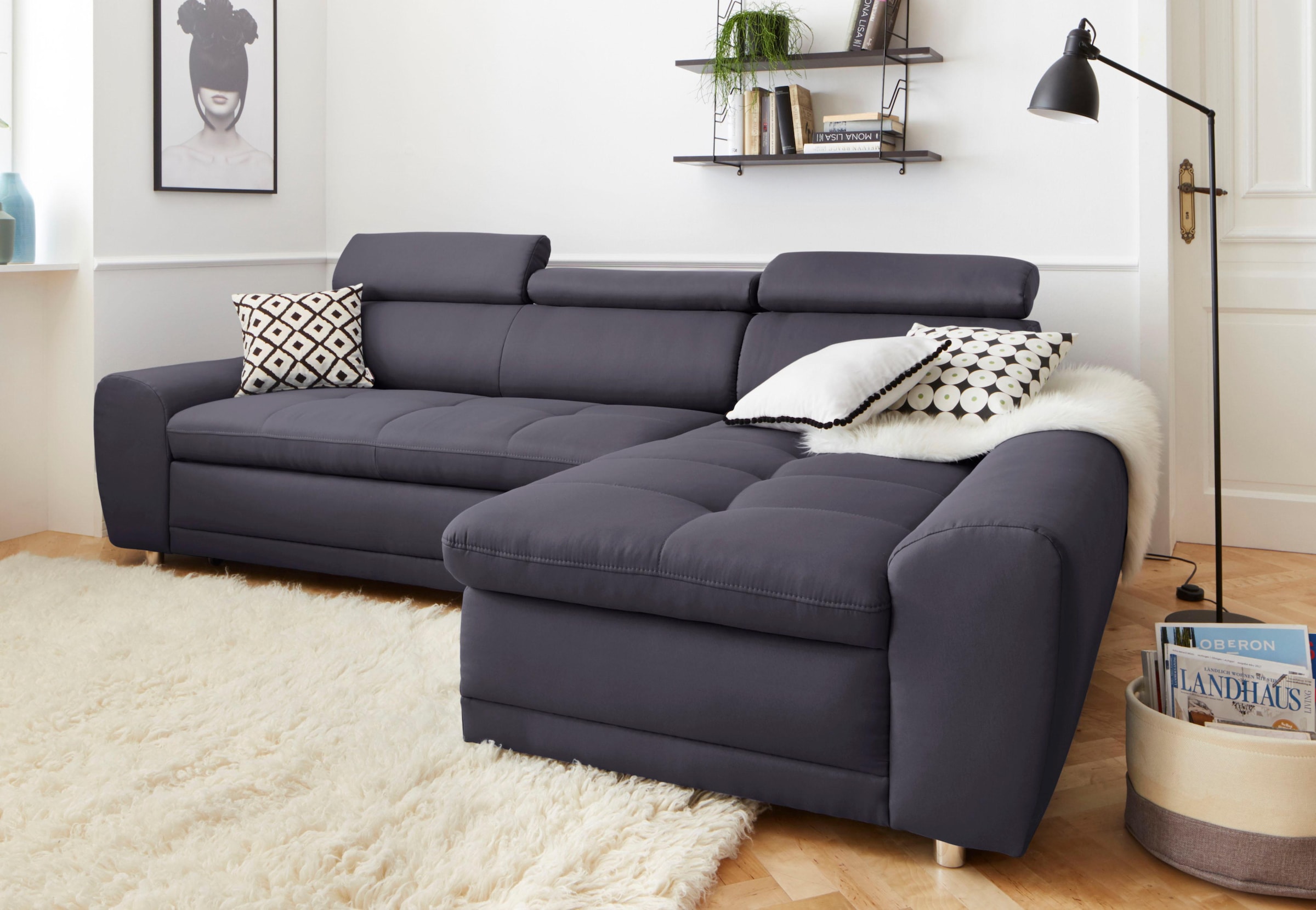 sit&more Ecksofa »Riva L-Form«, inklusive Kopteilverstellung, wahlweise mit günstig online kaufen