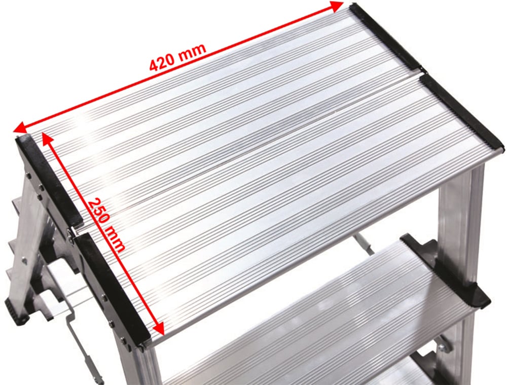 KRAUSE Klapptritt »Treppo« Aluminium, 2x3 Stufen, Arbeitshöhe ca. 265 cm