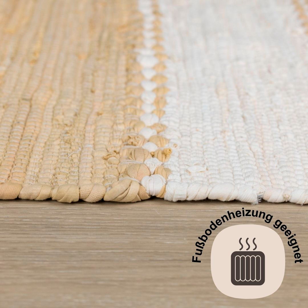 5. Bild von Myflair Möbel & Accessoires Teppich »Karim«, rechteckig, Handweb Teppich, gestreift, 90% Baumwolle, handgewebt, mit Fransen