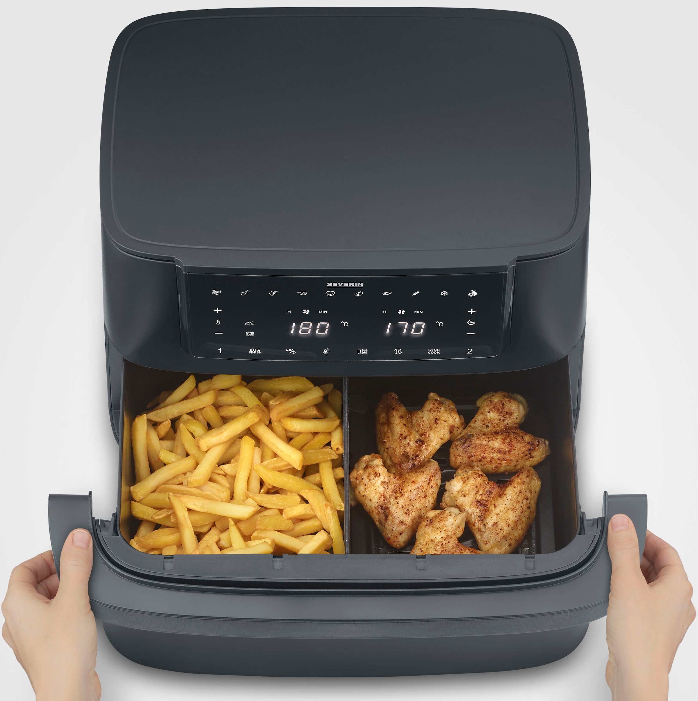 Severin Heißluftfritteuse »FR 2490  9 l "Flex Max Dual"«, 2600 W