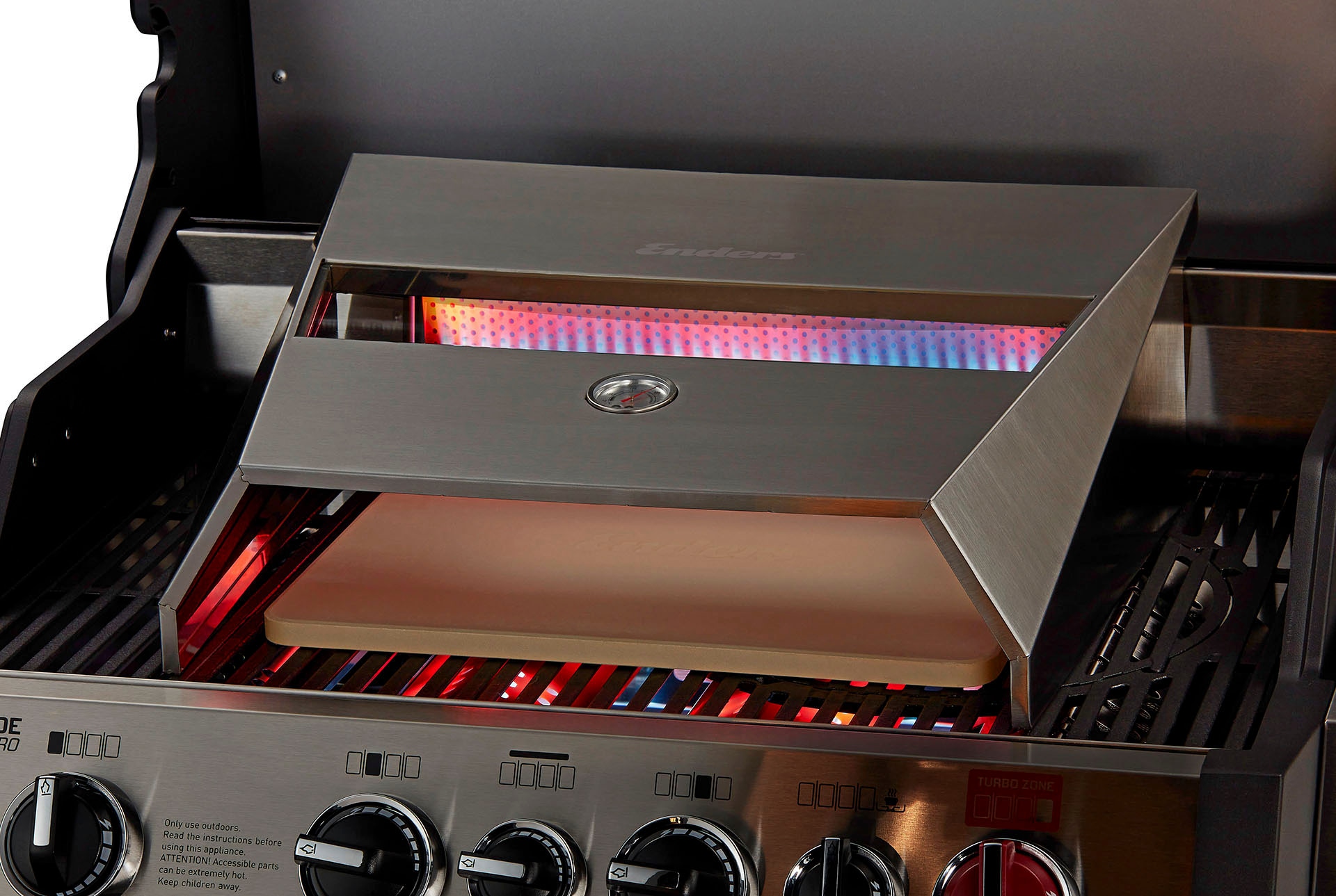 Enders® Pizzaofen-Grillaufsatz »Turbo«, Edelstahl, für 3-/4-Brenner mit Backburner