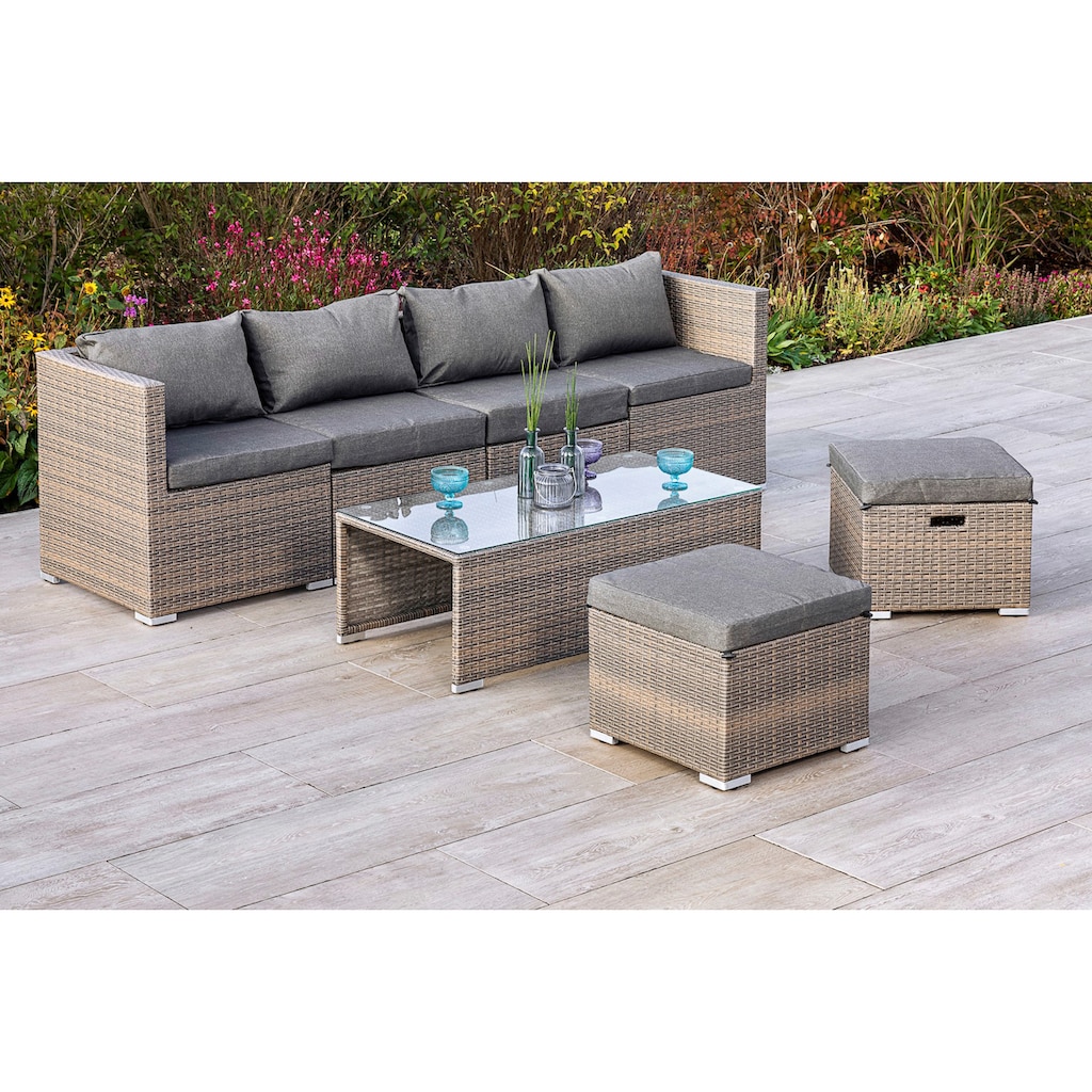 MERXX Gartenlounge-Set »Agira«, (6 tlg.)