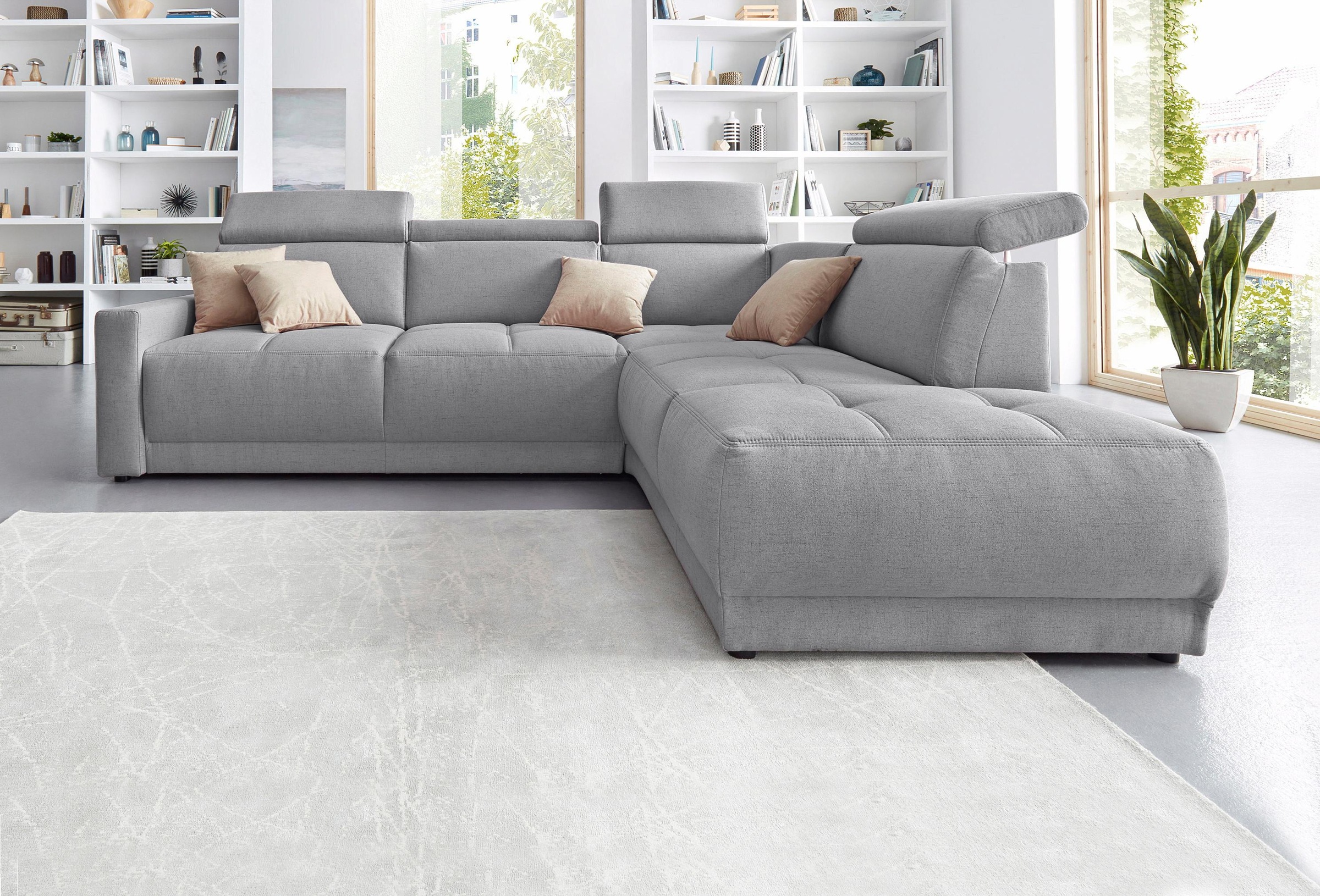 DOMO collection Ecksofa »Ava, moderne Sitzheftung mit toller Doppelnaht, ko günstig online kaufen