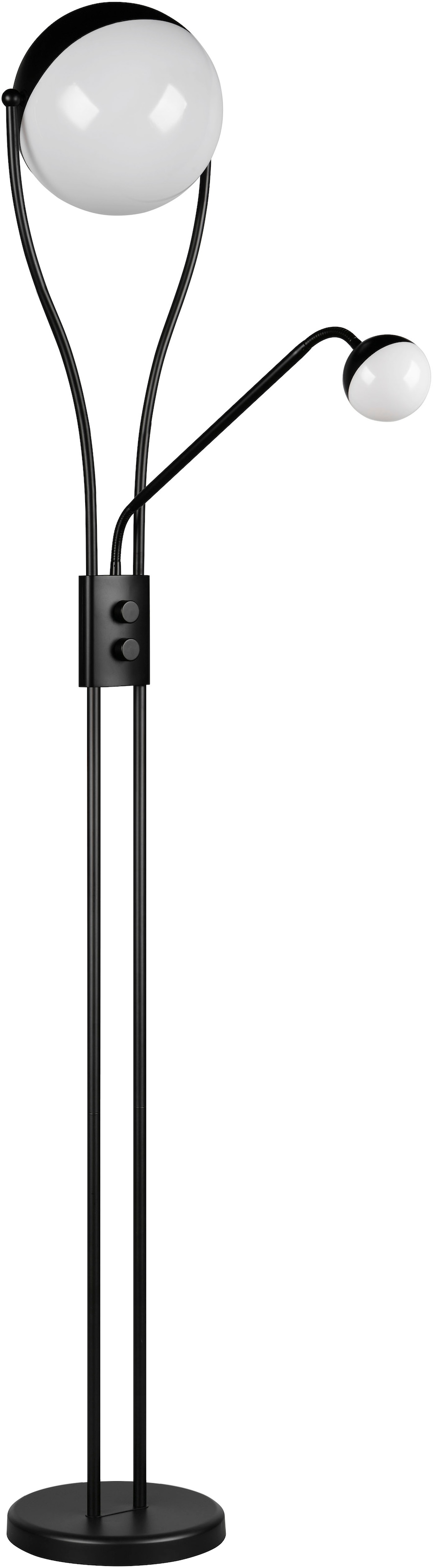 TRIO Leuchten LED Stehlampe »CHRIS, LED Stehleuchte Höhe 180cm, mit Lesearm, Drehdimmer«, 2 flammig, Leuchtmittel LED-Board-LED-Board | LED fest integriert-LED fest integriert, flexibles Leselicht getrennt schalten + dimmen, warmweißes Licht 3000K