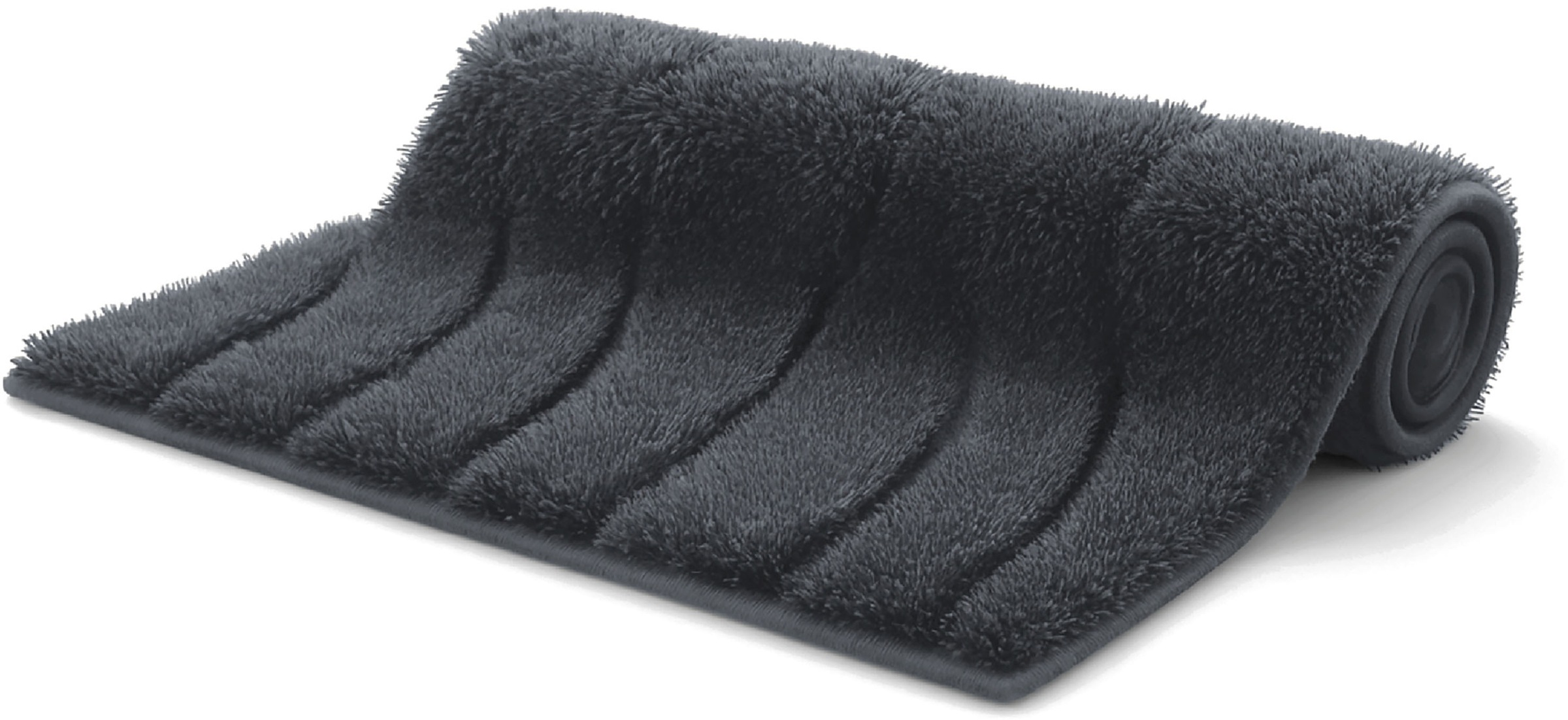 OTTO home Badematte »Levii, Badvorleger, Badezimmer Teppich, sehr weich«, rutschhemmend beschichtet, schnell trocknend-fußbodenheizungsgeeignet, Hoch-Tief-Effekt, weiche Haptik, Made in Europe