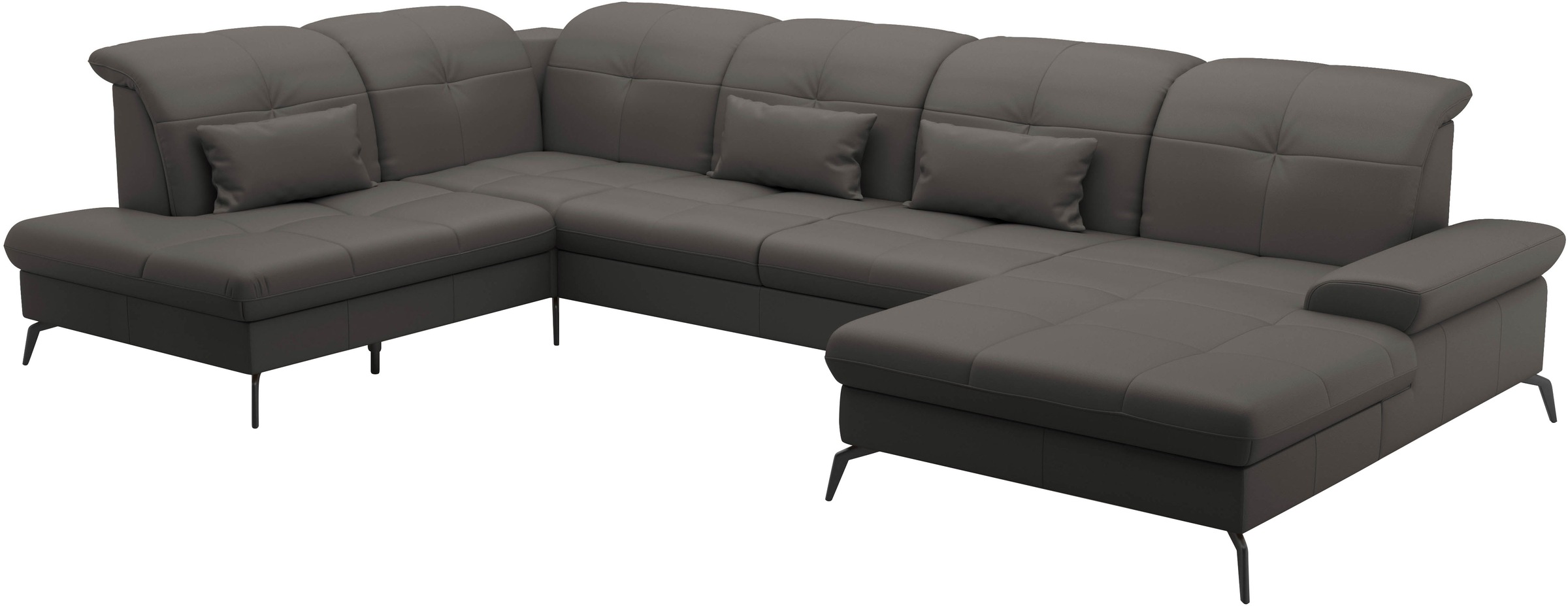 sit&more Wohnlandschaft »Amica, U-Form, inkl. Sitztiefenverstellung und Armteilverstellung«, wahlweise mit Kopfteilverstellung, Bettfunktion und Bettkasten