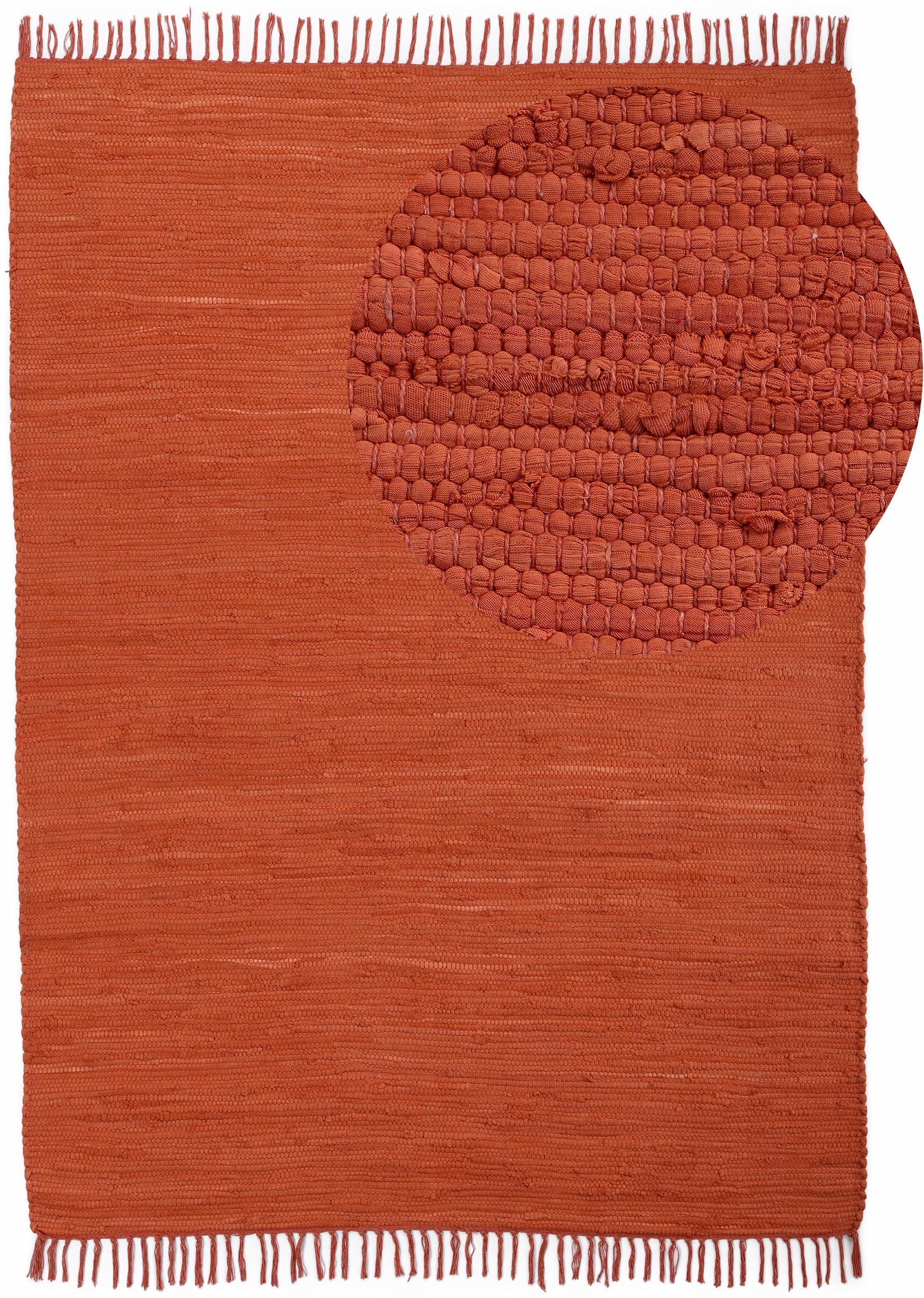 OTTO home Teppich »Handweb Uni, Wendeteppich« rechteckig 5 mm Höhe Fleckerl günstig online kaufen