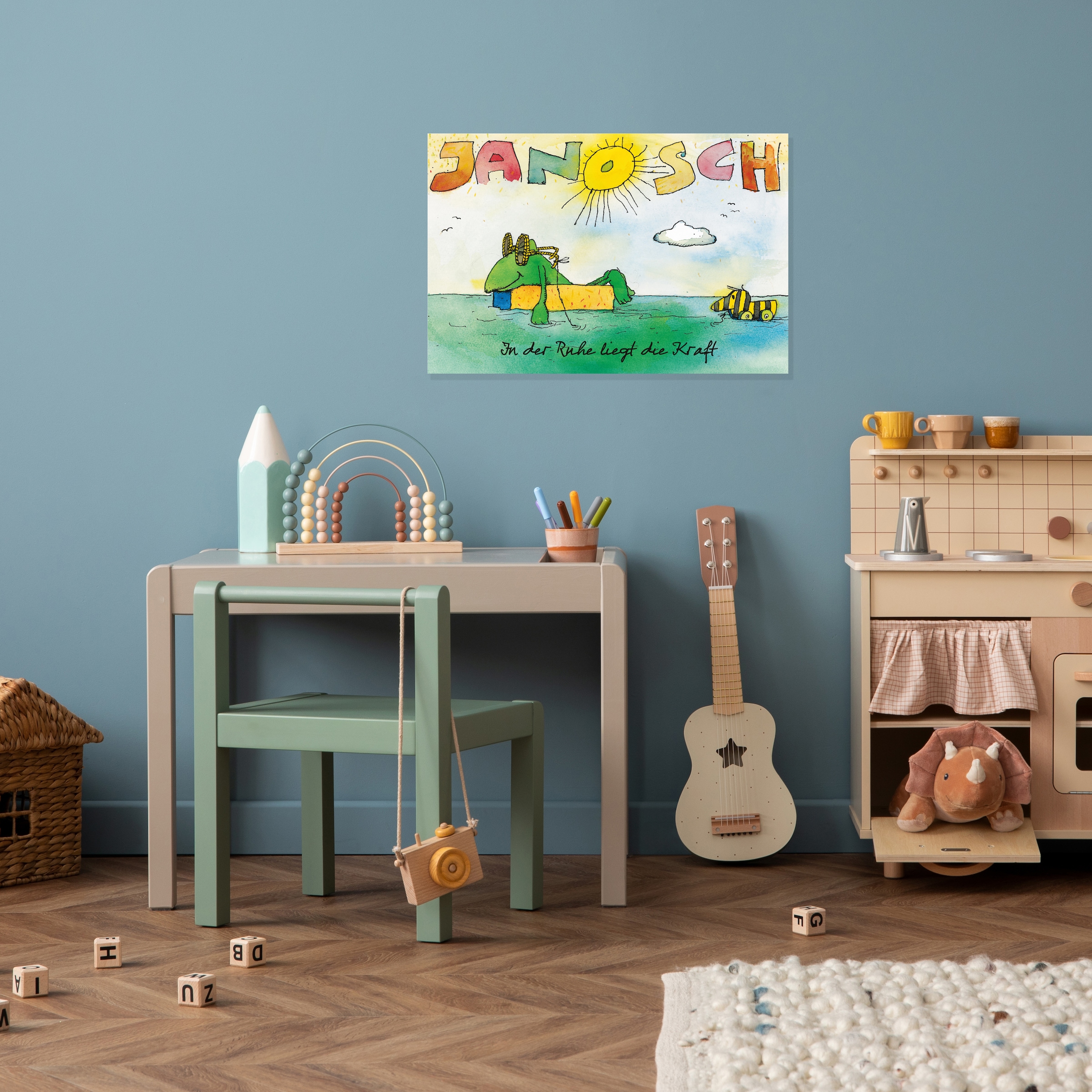 LuckyLinde Wanddekoobjekt »Der Frosch und die Tigerente« Exklusive JANOSCH Kindermotive, Stahlschild