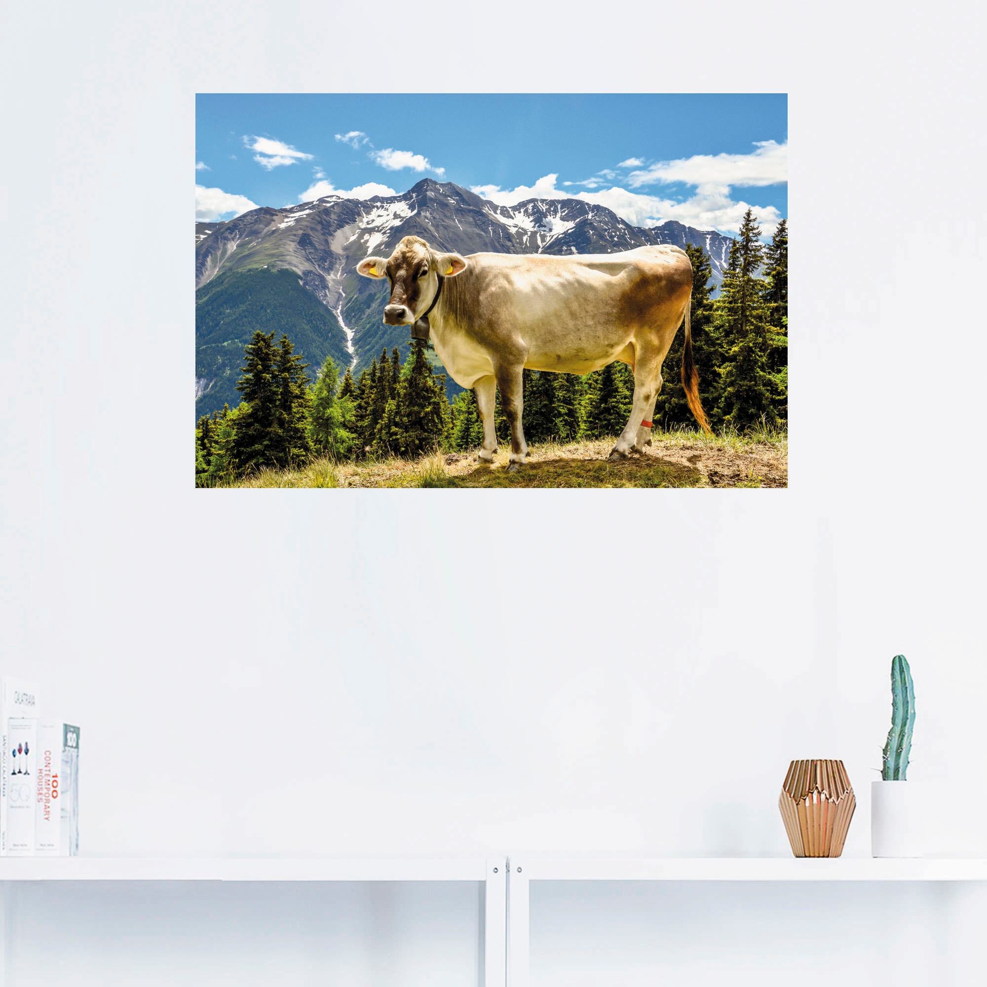 Artland Wandbild "Bergkuh in den Alpen im Sommer", Haustiere, (1 St.), als günstig online kaufen