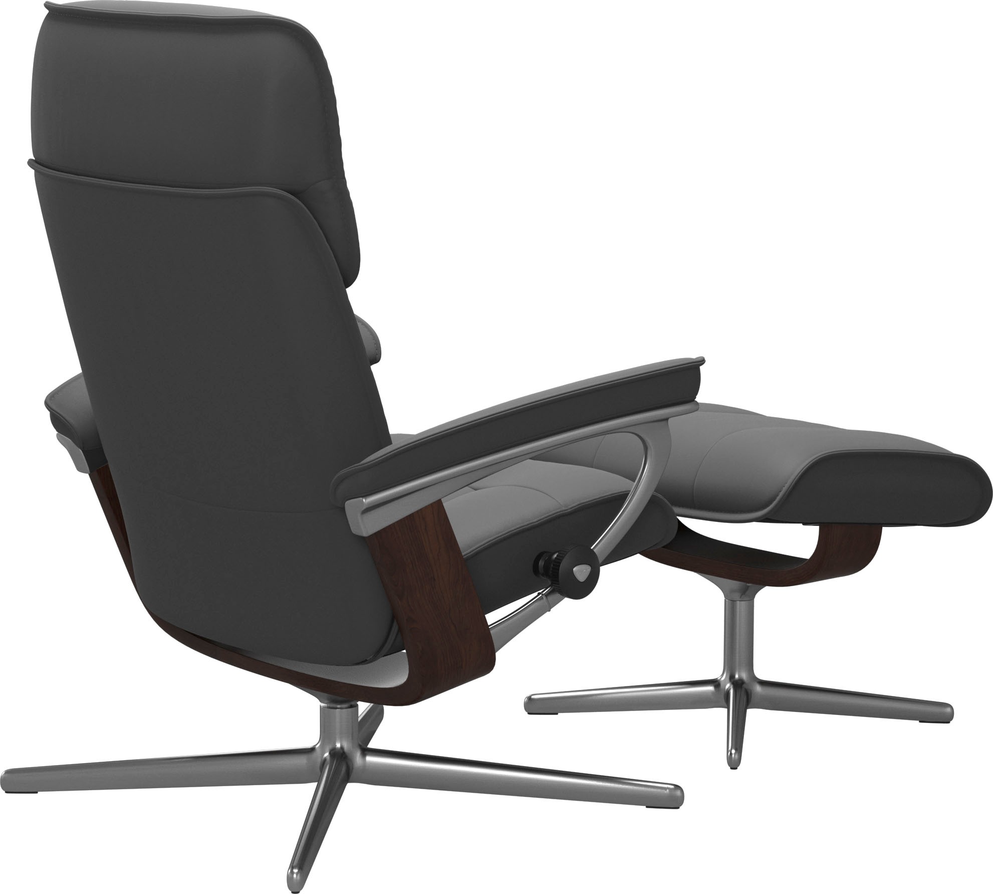 Stressless® Relaxsessel »Admiral«, (Set, Relaxsessel inkl. Hocker), mit Cross Base, Größe M & L, Holzakzent Braun