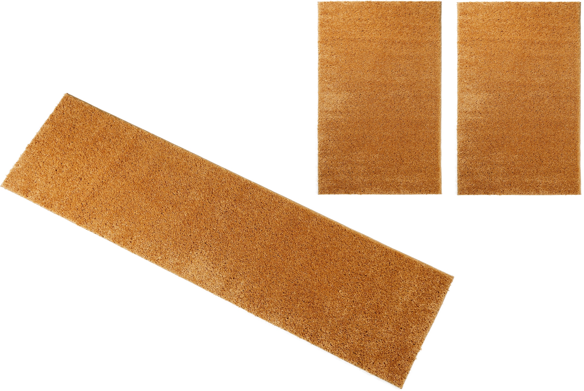 Bruno Banani Bettumrandung »Shaggy Soft«, (3 tlg.), gewebt, Uni-Farben, bes günstig online kaufen