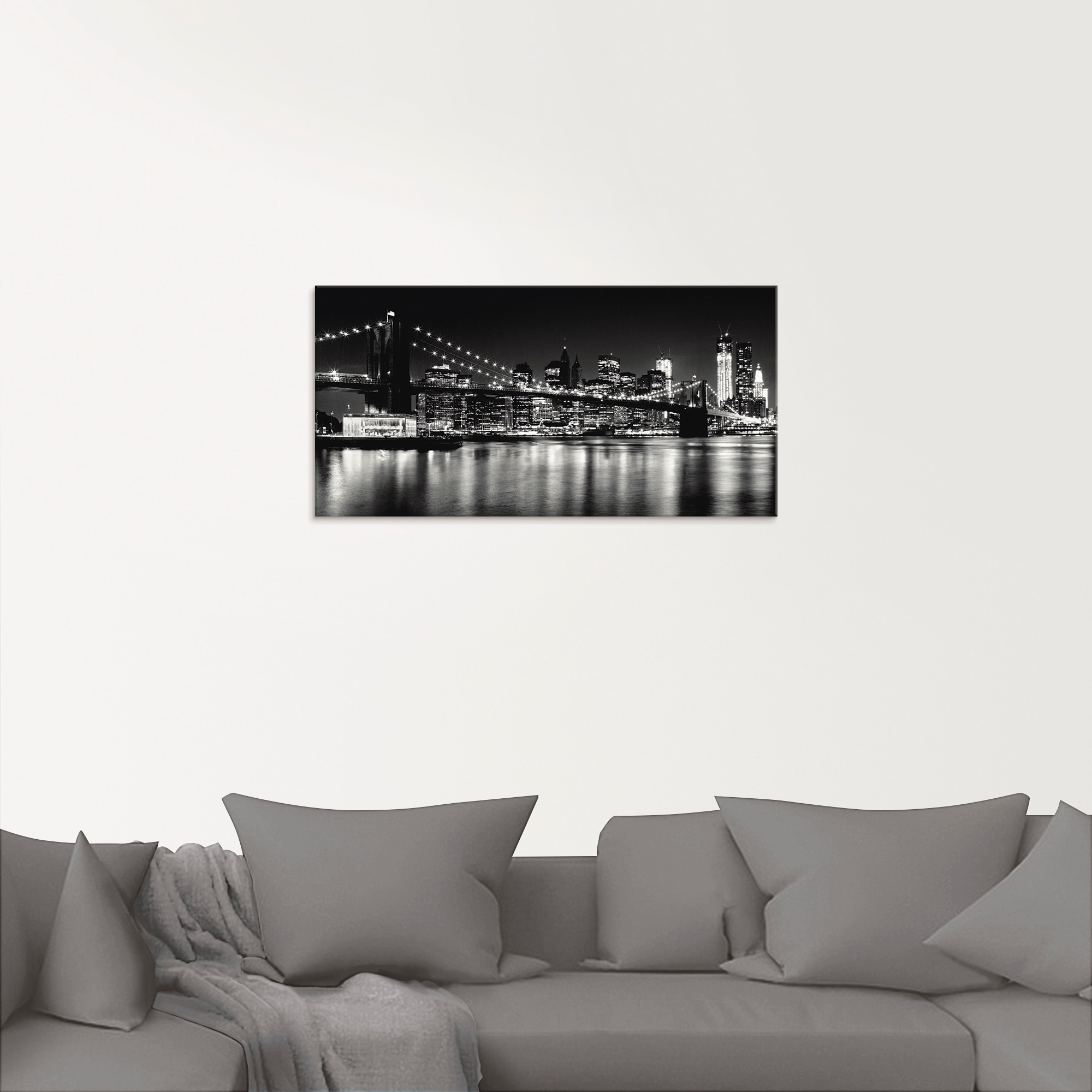 Artland Glasbild »Nächtliche Skyline Manhattan I«, Amerika, (1 St.), in verschiedenen Größen