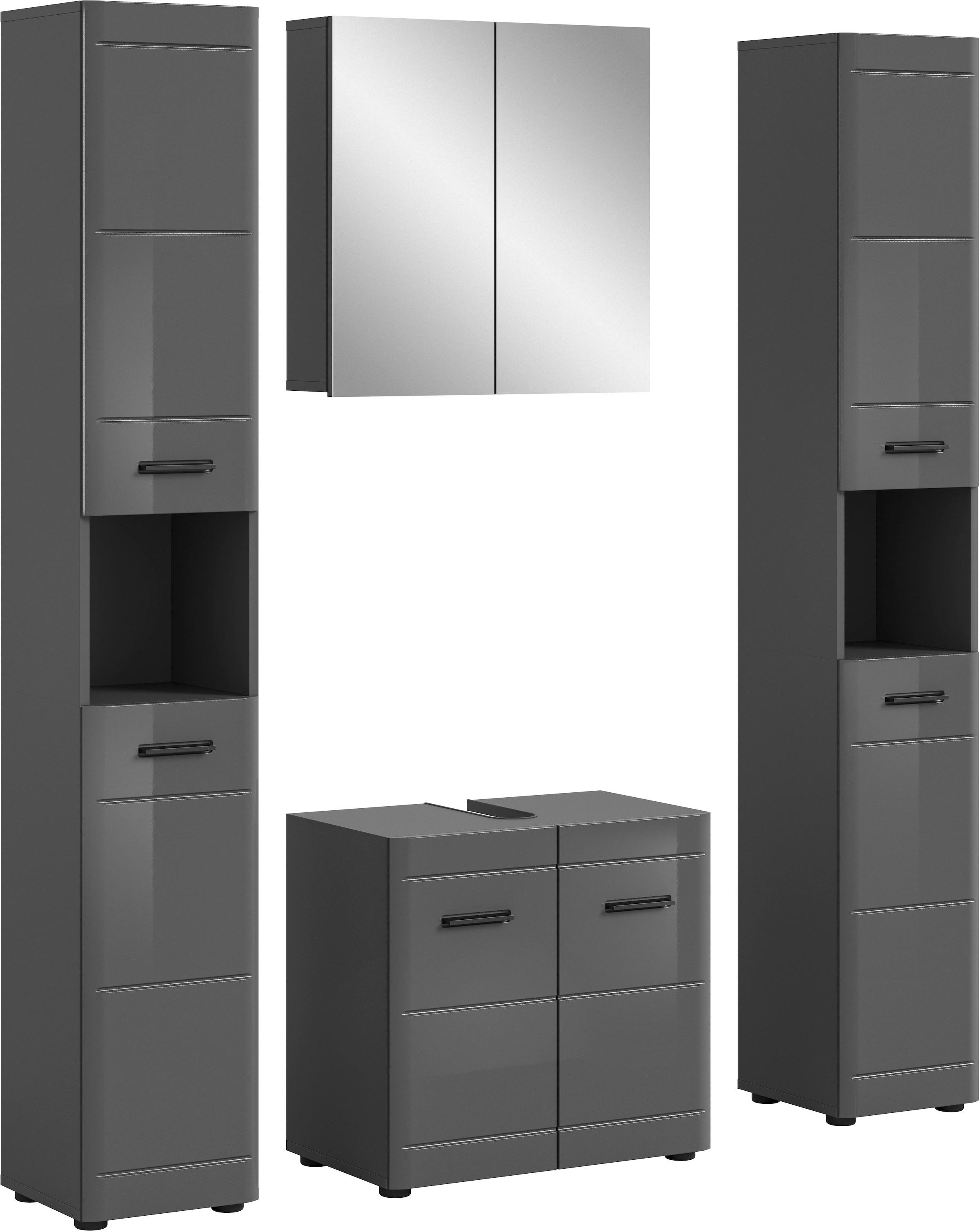 welltime Badmöbel-Set »Doux, bestehend aus: 2x Hochschrank, Waschbeckenunte günstig online kaufen