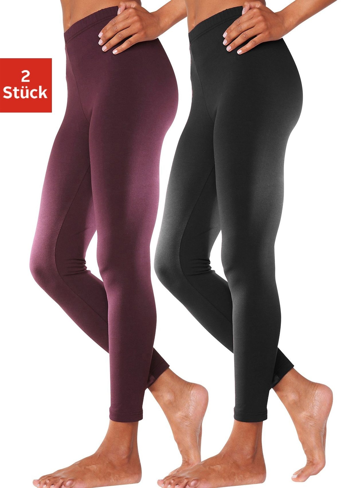 Leggings, (2er-Pack), mit Gummibund, Loungewear