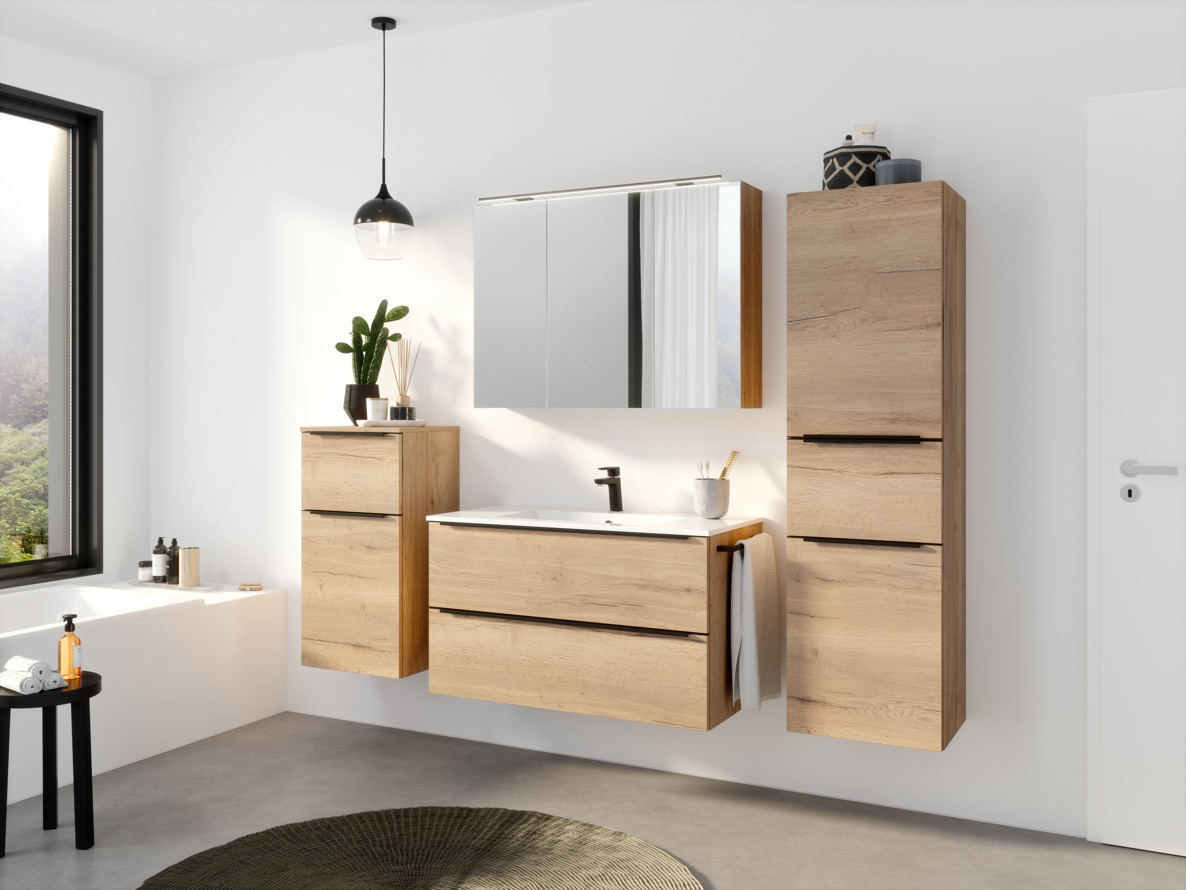 nobilia® Badmöbel-Set »Levere«, (4 St., vormontiert, mit Soft-Close), inkl. günstig online kaufen