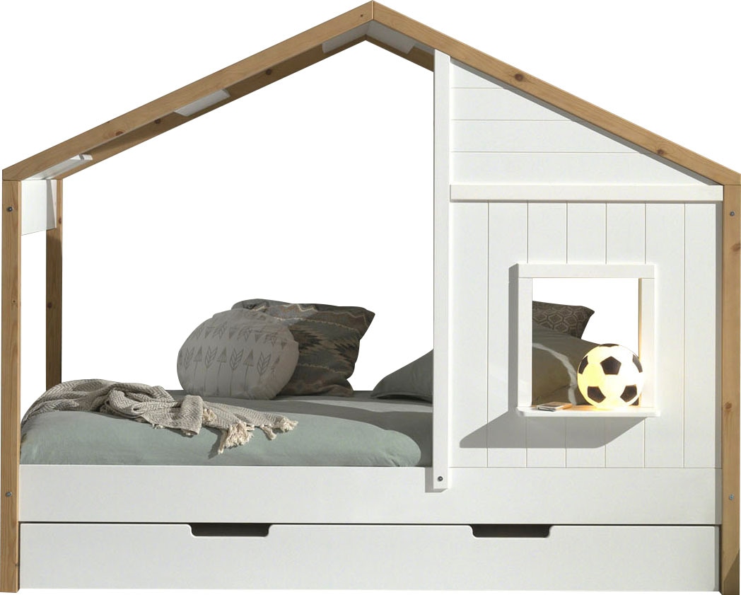 Vipack Kinderbett »Babs«, (Made in Europe), Hausbett mit Lattenrost, wahlweise Bettschublade