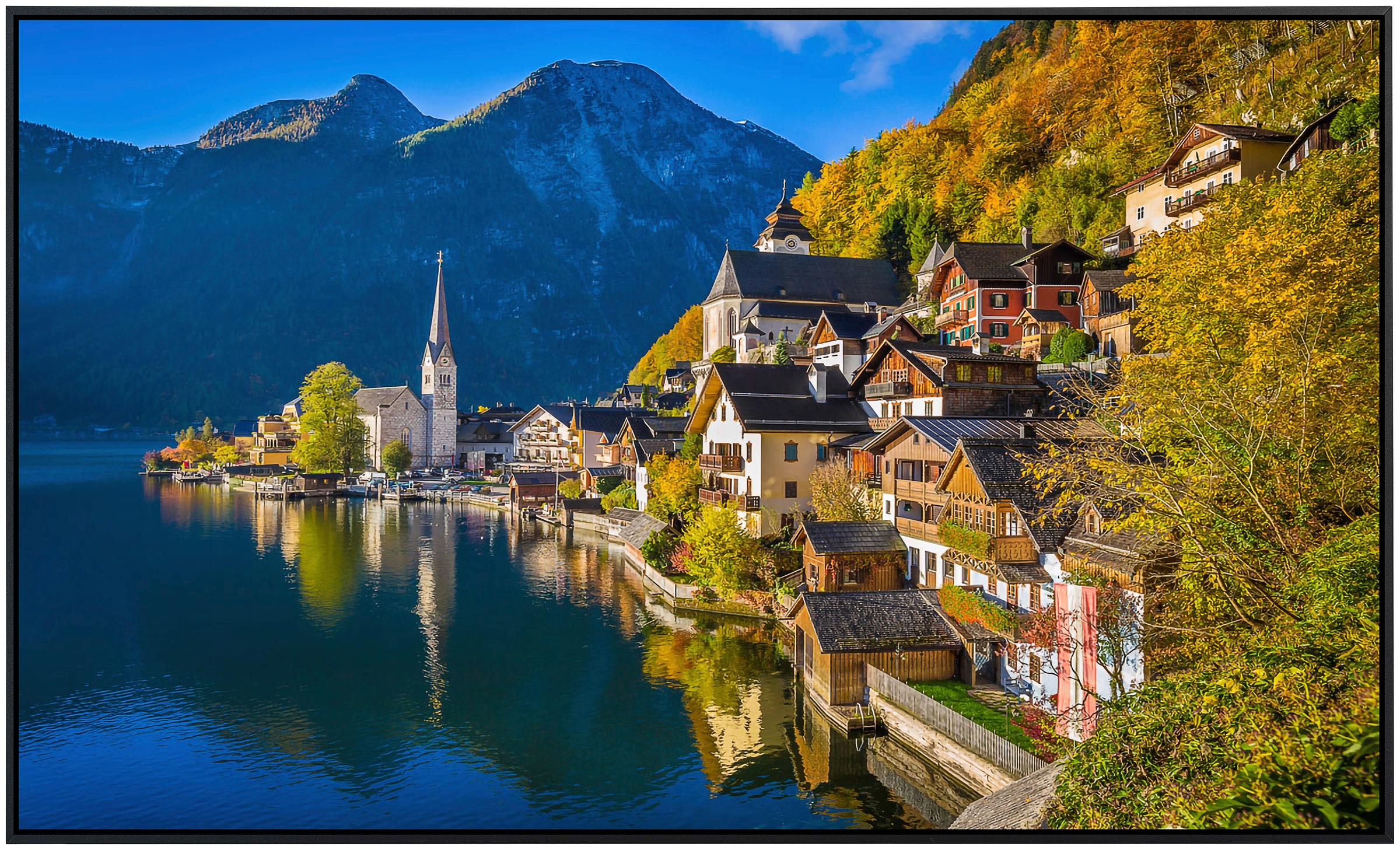 Papermoon Infrarotheizung »Hallstatt Bergdorf«, sehr angenehme Strahlungswä günstig online kaufen