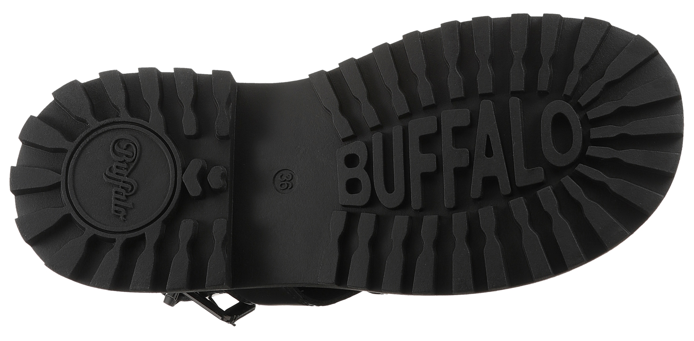 Buffalo Sandalette »PLUTO GLD«, Plateausandale, Festival-Sandale mit verstellbaren Schnallen