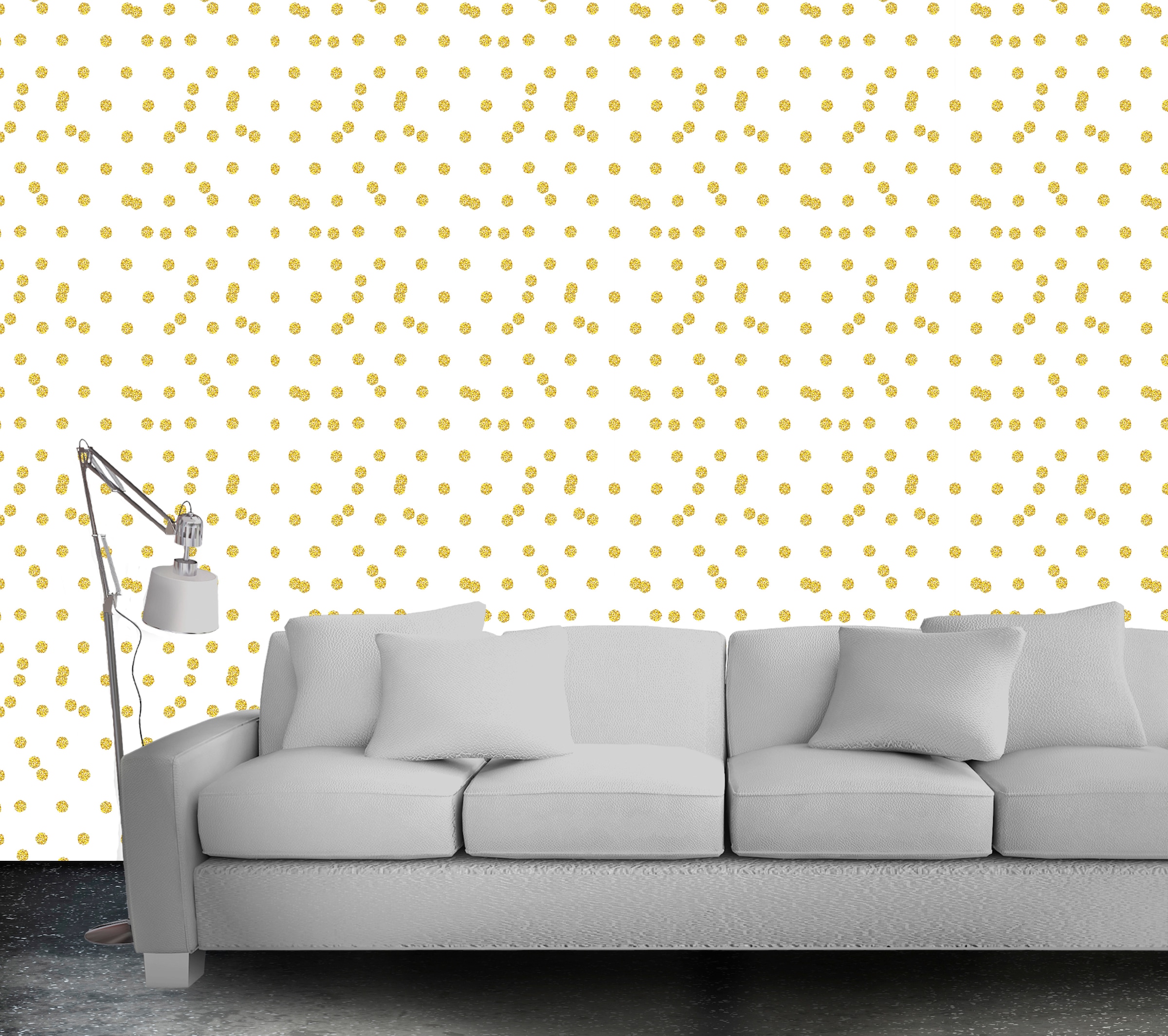 queence Vinyltapete »Eamai«, bedruckt-Motiv-gemustert-3D-Optik-gepunktet, 90x250cm, selbstklebend, kinderleichte Anbringung, Sticker