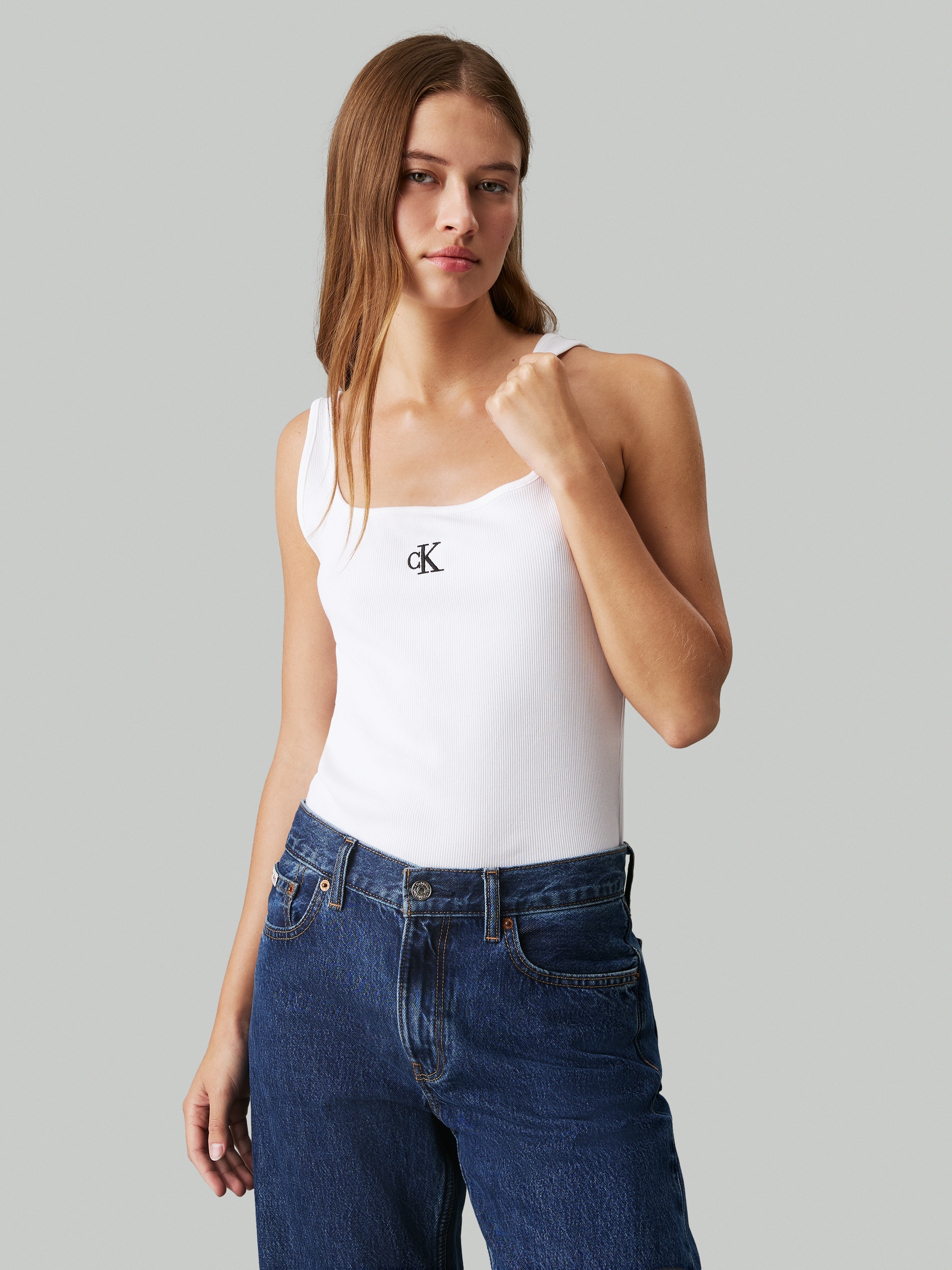 Calvin Klein Jeans Tanktop »CK RIB TANK TOP« mit eckigem Ausschnitt