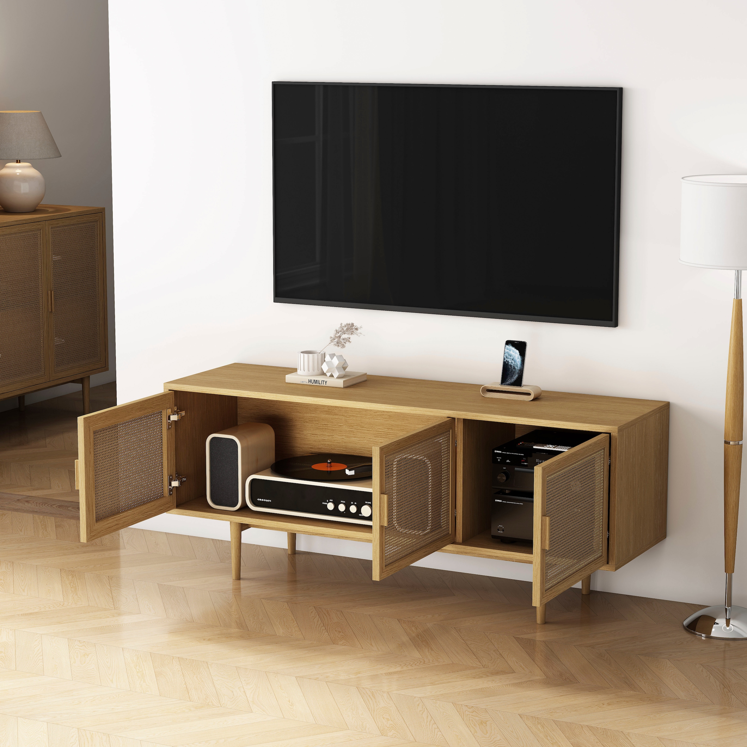 OTTO home TV-Schrank »Lorelia« in moderner Rattan Optik, Lowboard