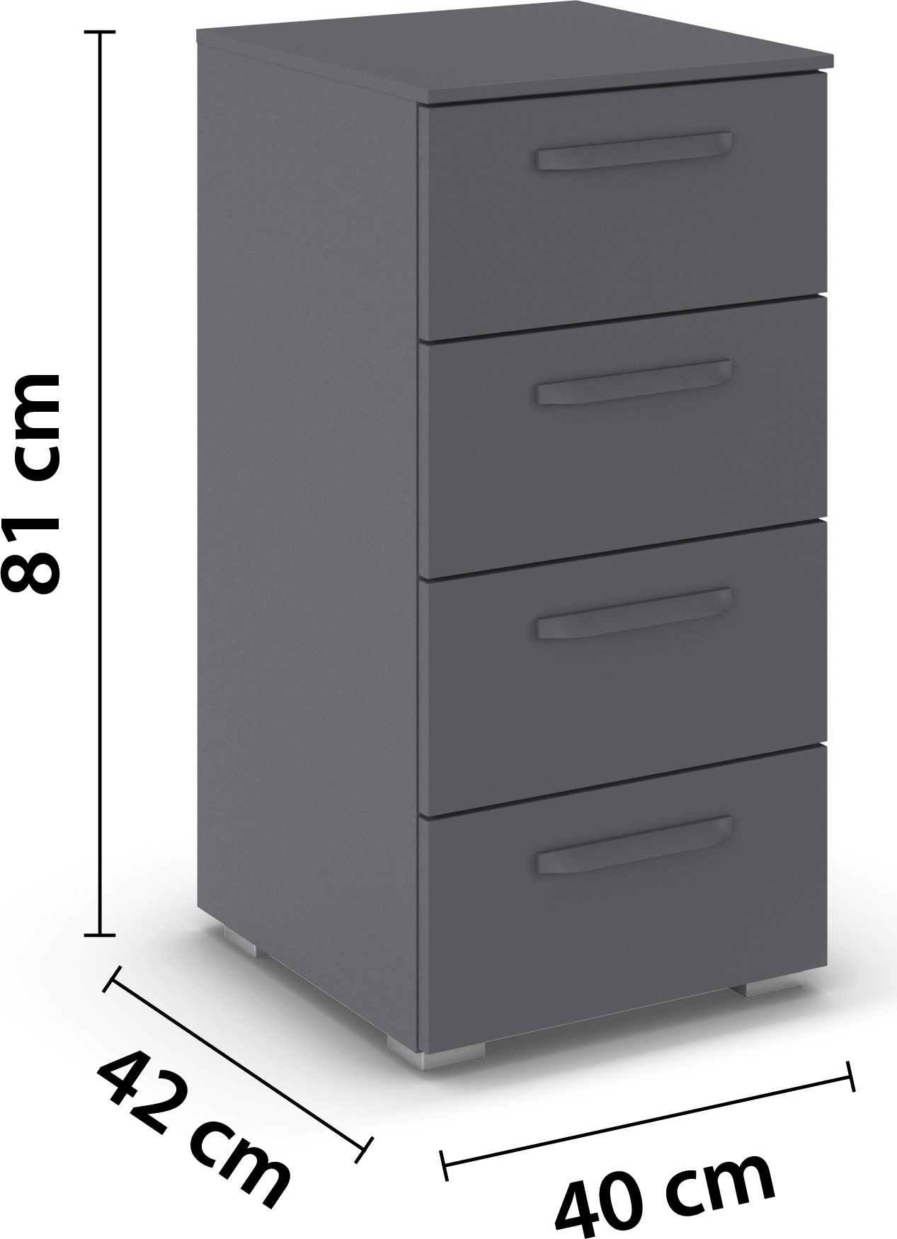 rauch Schubkastenkommode »Sideboard Schubladenkommode OTELI mit Dekor- und Hochglanzfront« Breite 40 cm inkl. Soft-Close-Funktion,  mit 4 geräumigen Schubladen für viel Stauraum MADE IN GERMANY