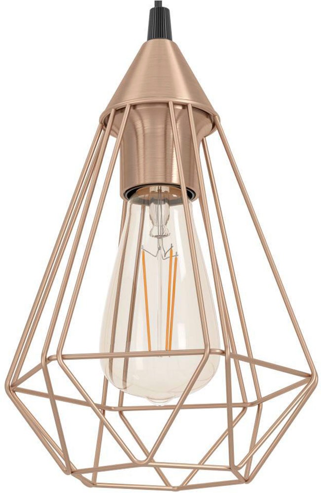 EGLO Pendelleuchte »TARBES Hängeleuchte, Pendellampe, Vintage, Retro, Stahl, Kupfer, E27«, 1 flammig, Leuchtmittel E27 | ohne Leuchtmittel, Wohnzimmerlampe, Esstischlampe, Drahtgeflecht, 1 flammig, 110x17,5cm