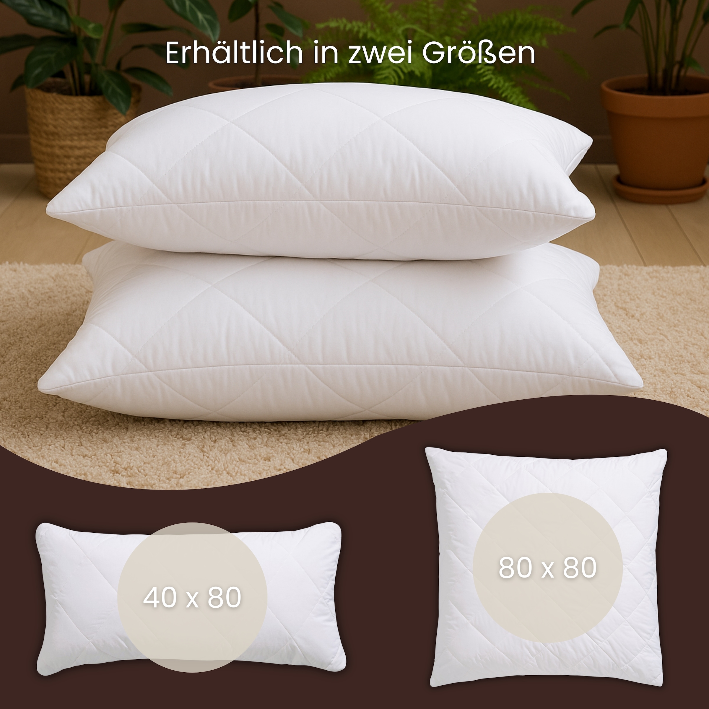 Älgdröm Naturhaarkissen »Lofna, Kissen 40x80 & 80x80 cm« 1 Stk. tlg. Kissenbezug  mit 100% Alpakahaar  versteppt.