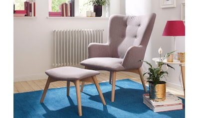 Home affaire Sessel »New York«, mit Hocker, Breite 75 cm, unifarben kaufen