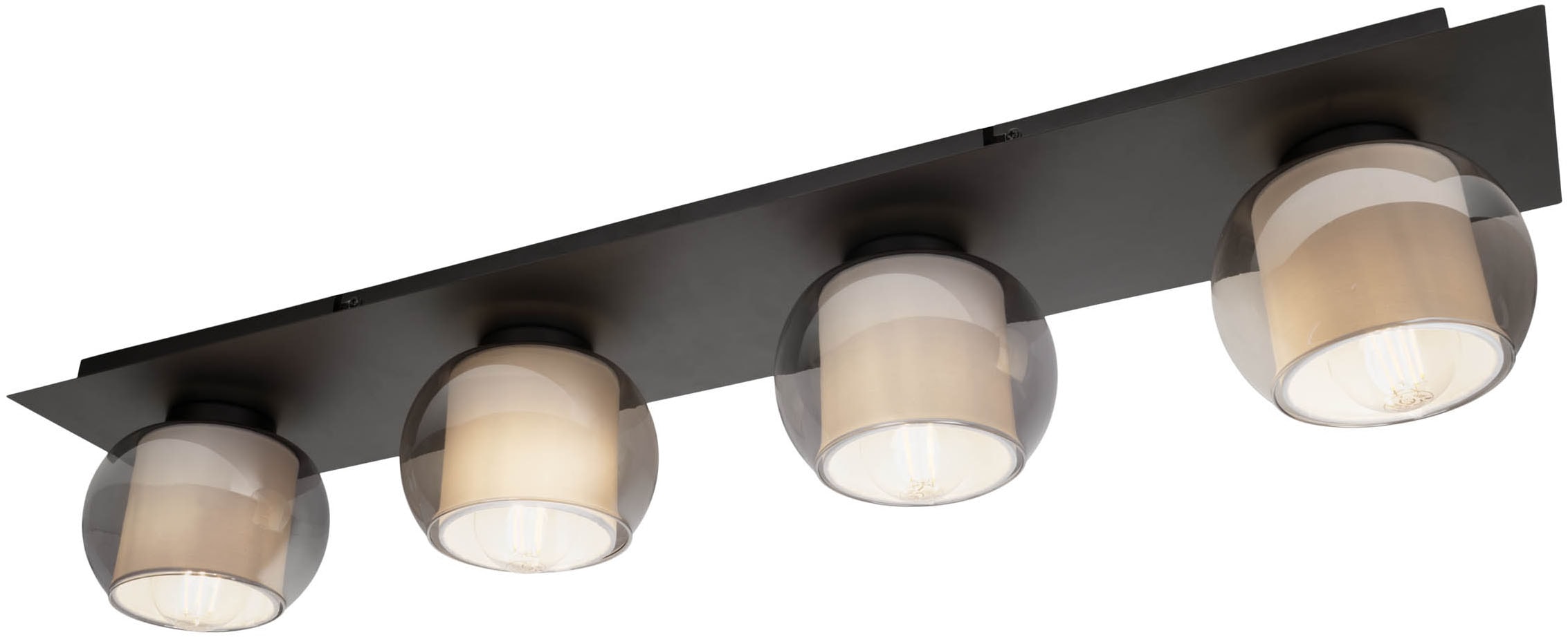 OTTO home Deckenleuchte »Tanissa« E27 1 Stk. eckig, 4 kugelförmige Rauchgla günstig online kaufen