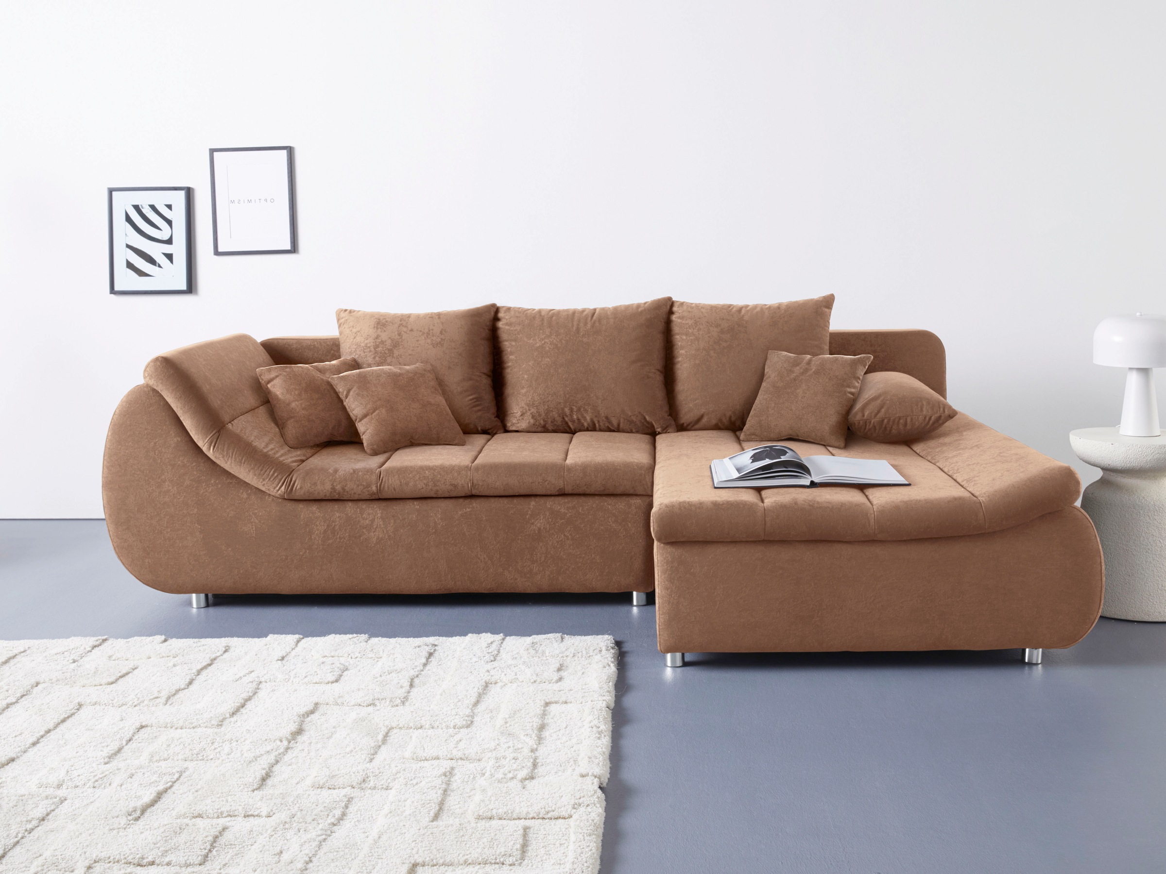 Home affaire Ecksofa »Imola, elegant und modern, aktuelle Steppung im Sitz, günstig online kaufen