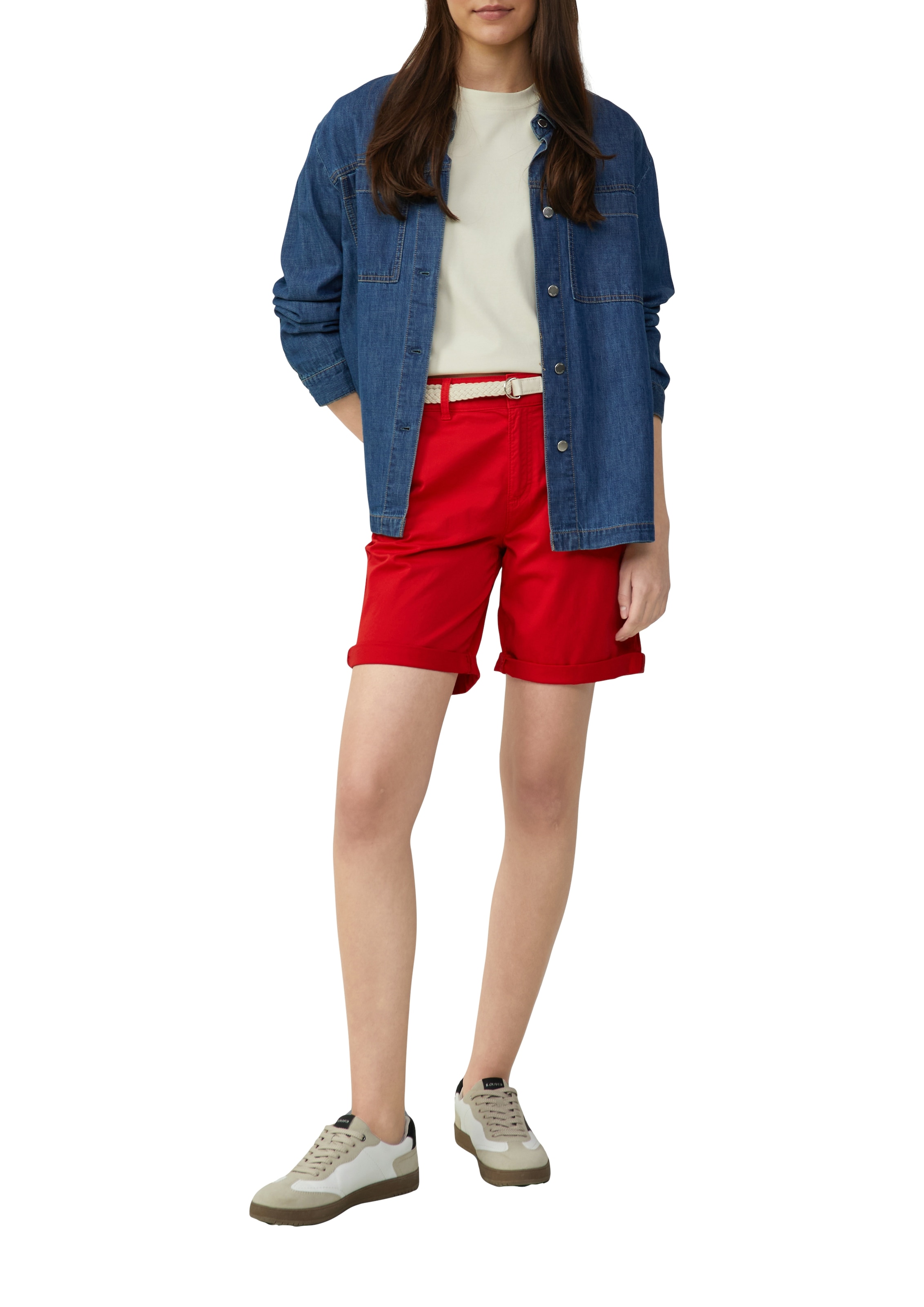 s.Oliver Chinoshorts, mit geflochtenem Gürtel