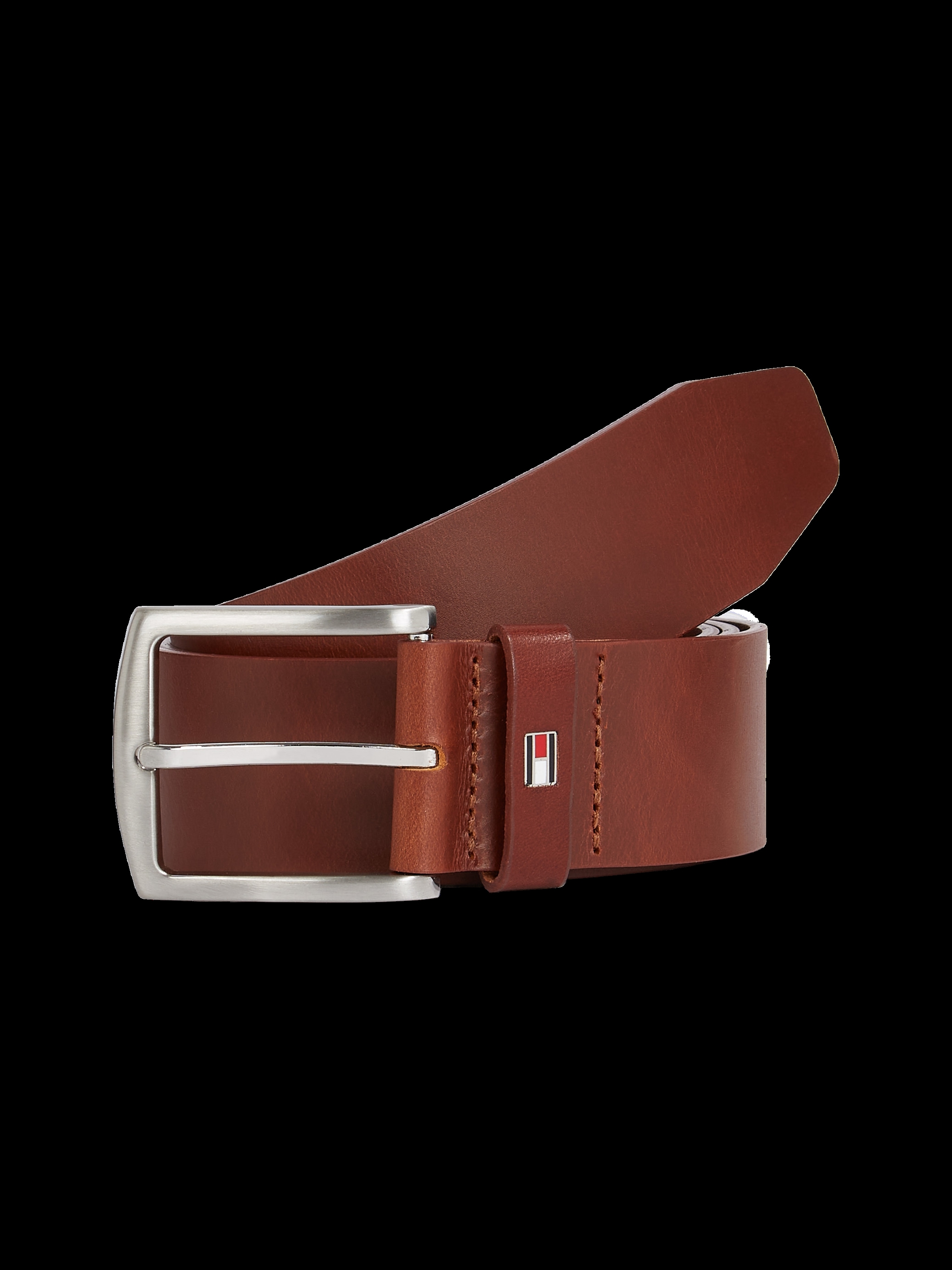Tommy Hilfiger Ledergürtel »New Denton 4 cm«, NEW DENTON BELT mit Flag-Logoschlaufe