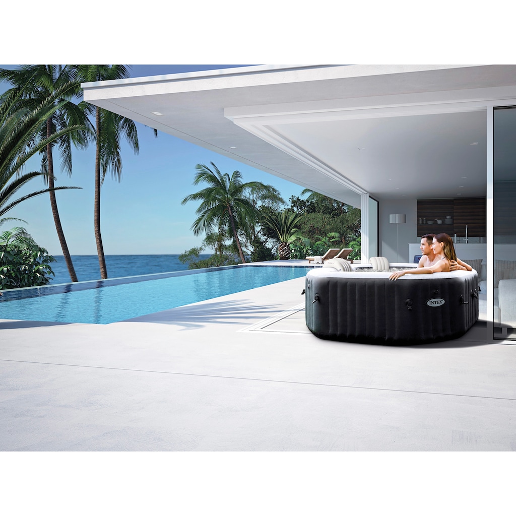 Intex Whirlpool »PureSPA "Jet + Bubble Deluxe" octagon, onyx black«, (Set), 6-tlg., ØxH: 201x71cm, mit Salzwassersystem