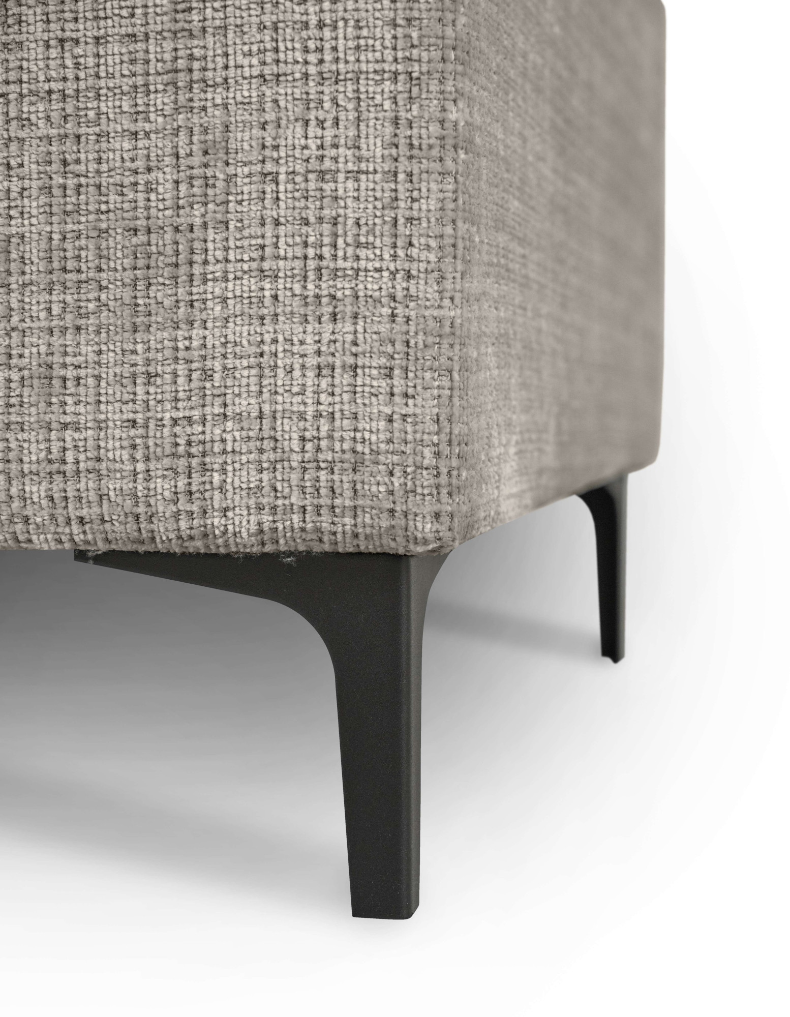 Places of Style Wohnlandschaft »XXL Sofa Oland, Struktur, Flachgewebe, Luxus-Microfaser, Boucle«, U-Form, 345 cm, Wellenunterfederung, Skandi-Design, Metallfüße
