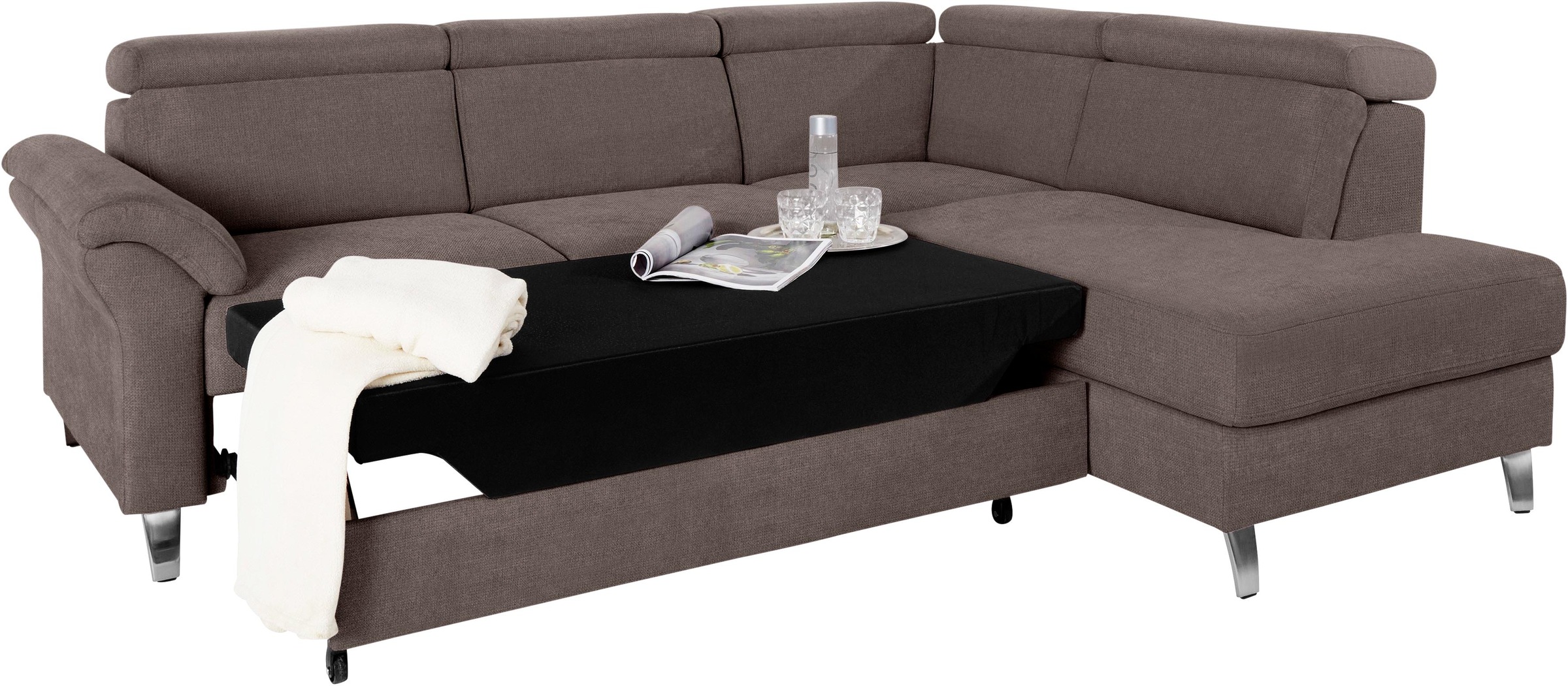 sit&more Ecksofa, inklusive Kopfteilverstellung, wahlweise mit Bettfunktion und Bettkasten