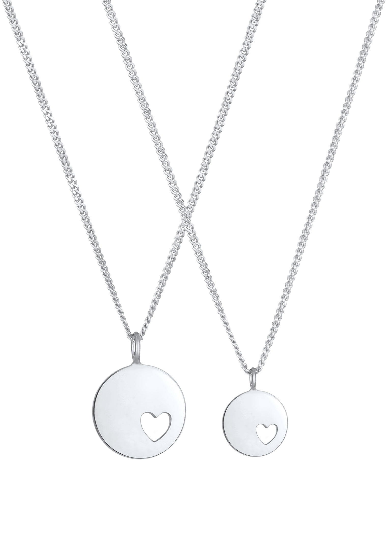 Elli Schmuckset »Plättchen Herz Liebe Mutter Tochter 925 Silber«
