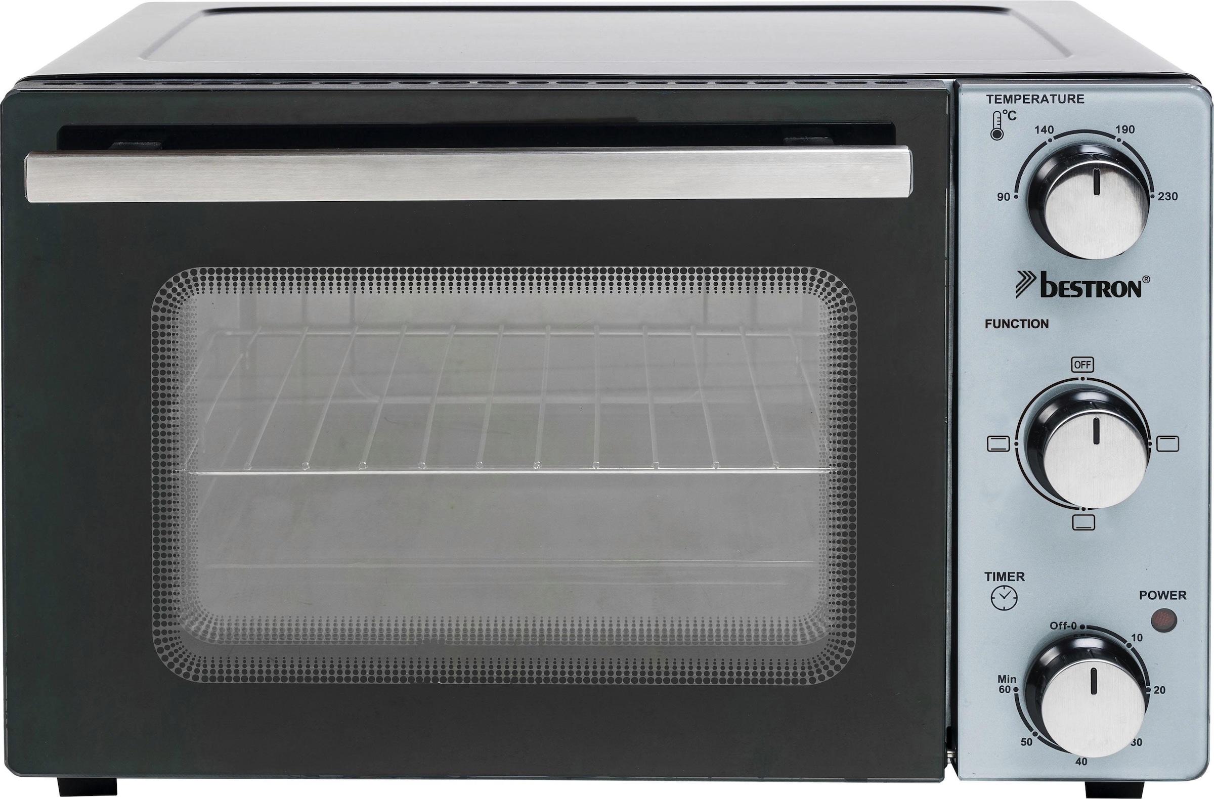 2. Bild von bestron Minibackofen »AOV20 kompaktes Gerät«, 1300 W, Edelstahl, Schwarz