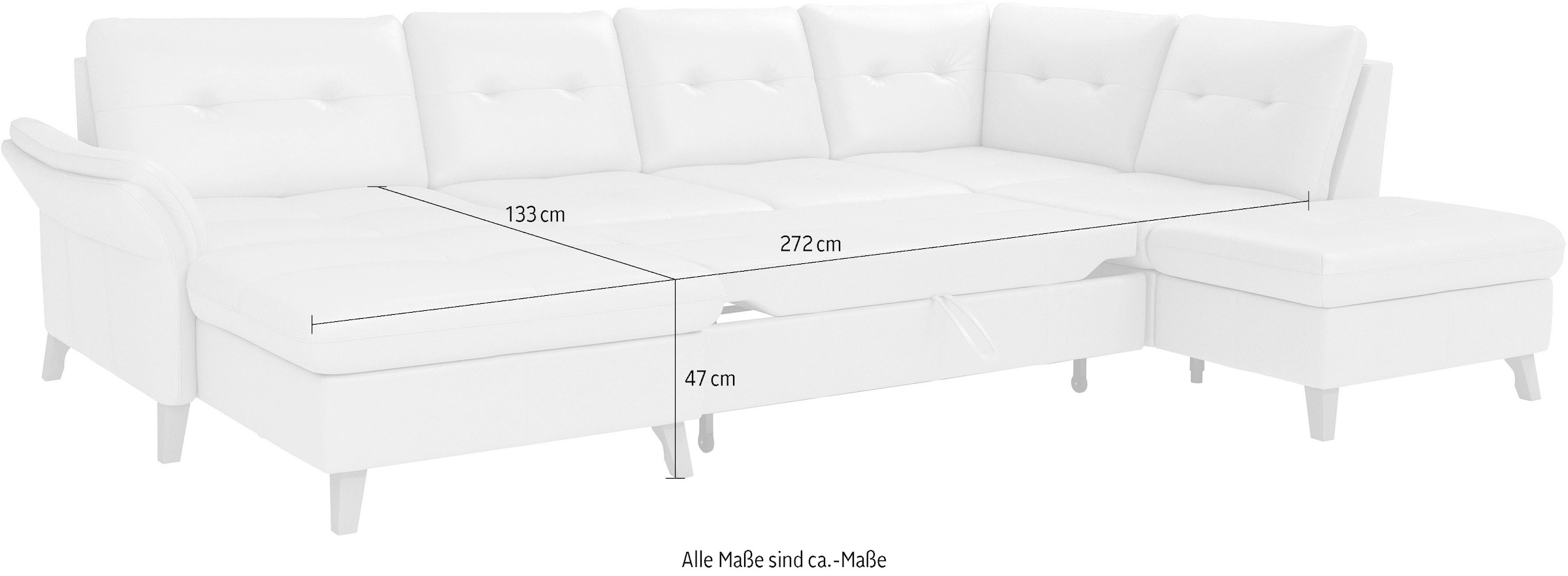 sit&more Wohnlandschaft »Göteborg«, inkl. Sitztiefenverstellung, wahlweise mit Bettfunktion & Bettkasten