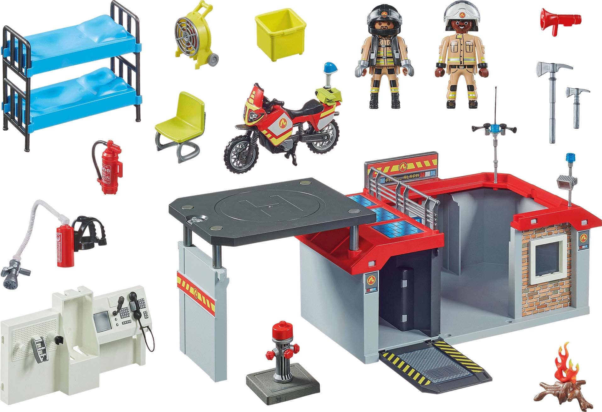 Playmobil® Konstruktions-Spielset »Feuerwehrstation (71193), City Action«, (61 St.), Made in Germany