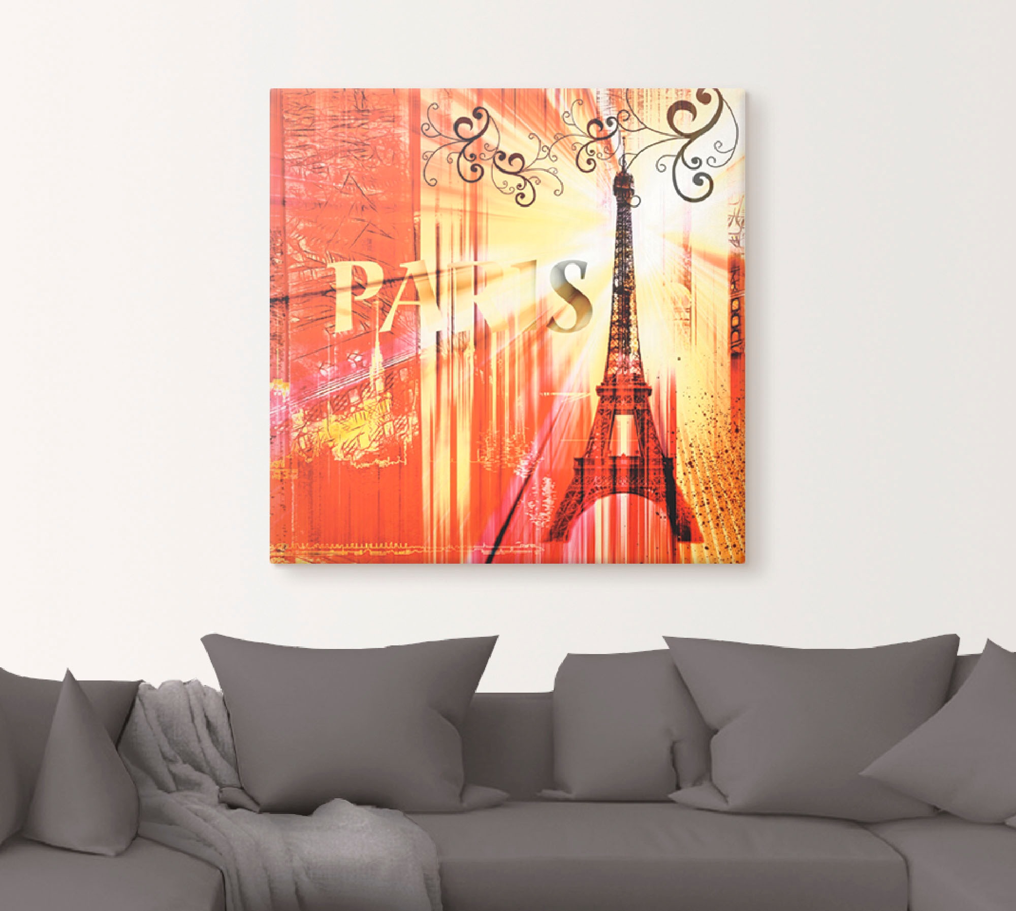 Artland Leinwandbild »Paris Skyline Collage III«, Architektonische Elemente günstig online kaufen