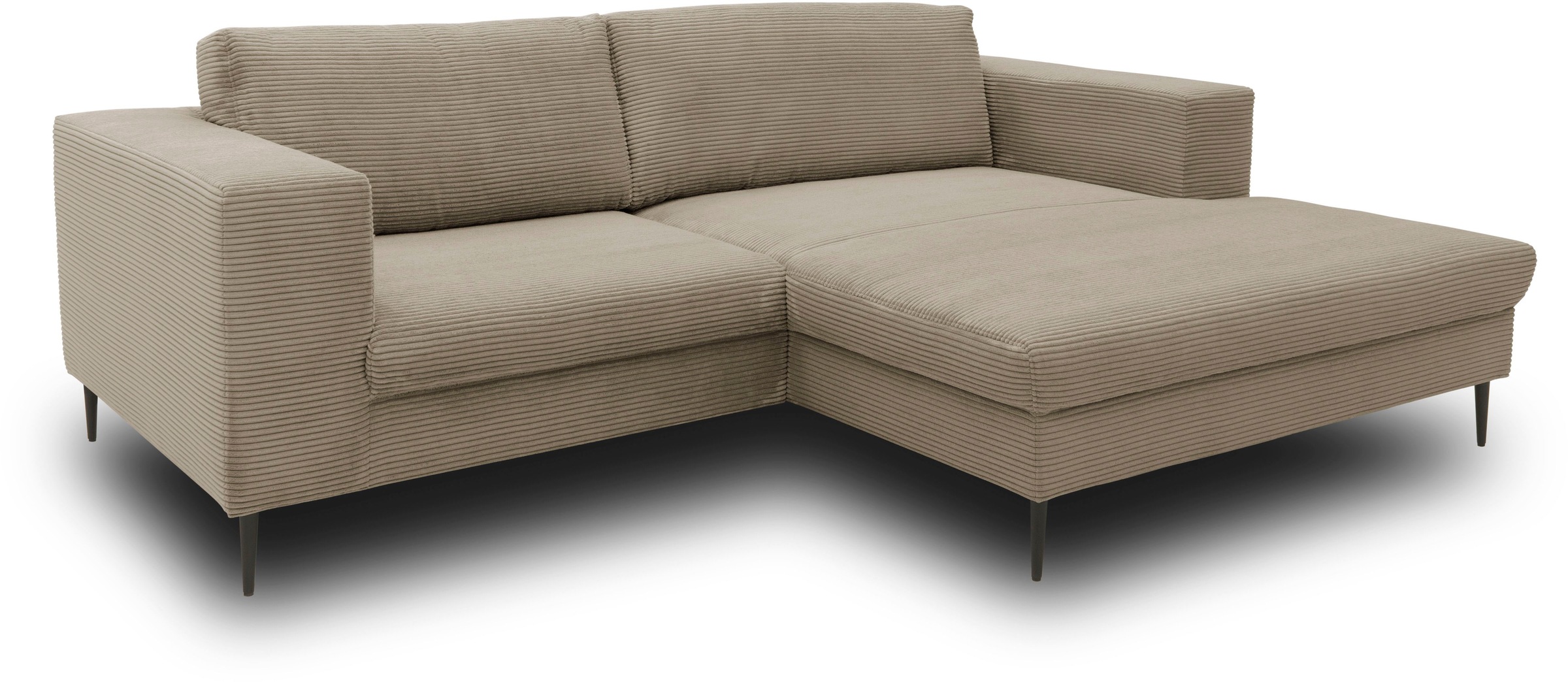DOMO collection Ecksofa »Modica kompakt und elegant, Breite 244, L-Form«, moderne Optik mit extrabreiter Recamiere, auch in Cord