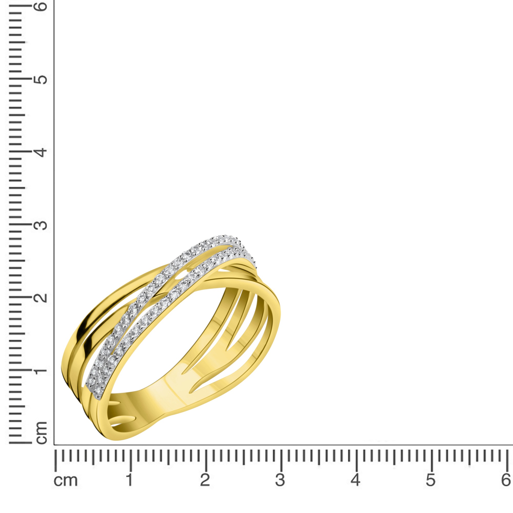 Vivance Fingerring »375 Gelbgold bicolor Zirkonia«
