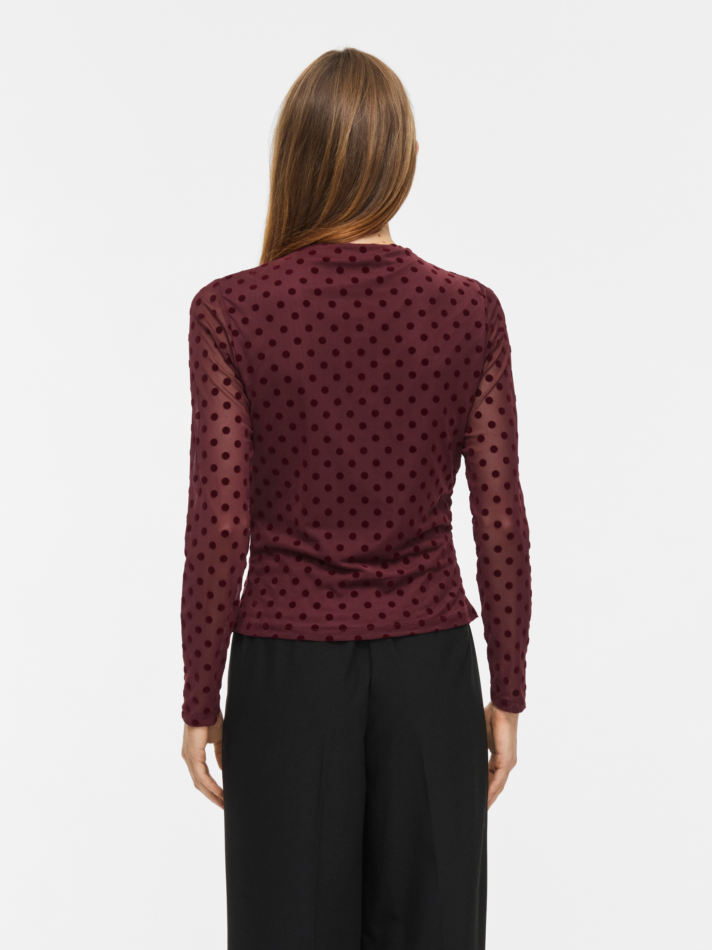 Vila Langarmshirt »VIRIKKE L/S FUNNEL NECK TOP - NOOS« Materialmix, eng geschnitten
