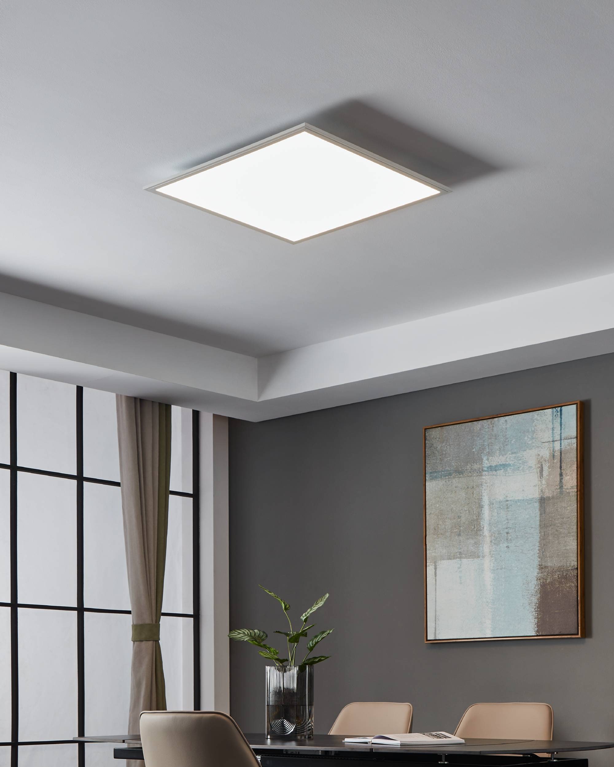 EGLO Deckenleuchte »SALOBRENA-Z Deckenlampe weiß, ZigBee 3.0, Timer, Panel, Disco-Modus«, Leuchtmittel LED-Modul | LED fest integriert, App/Sprachsteuerung Alexa, 59,5x59,5x5cm, exkl. Fernbedienung