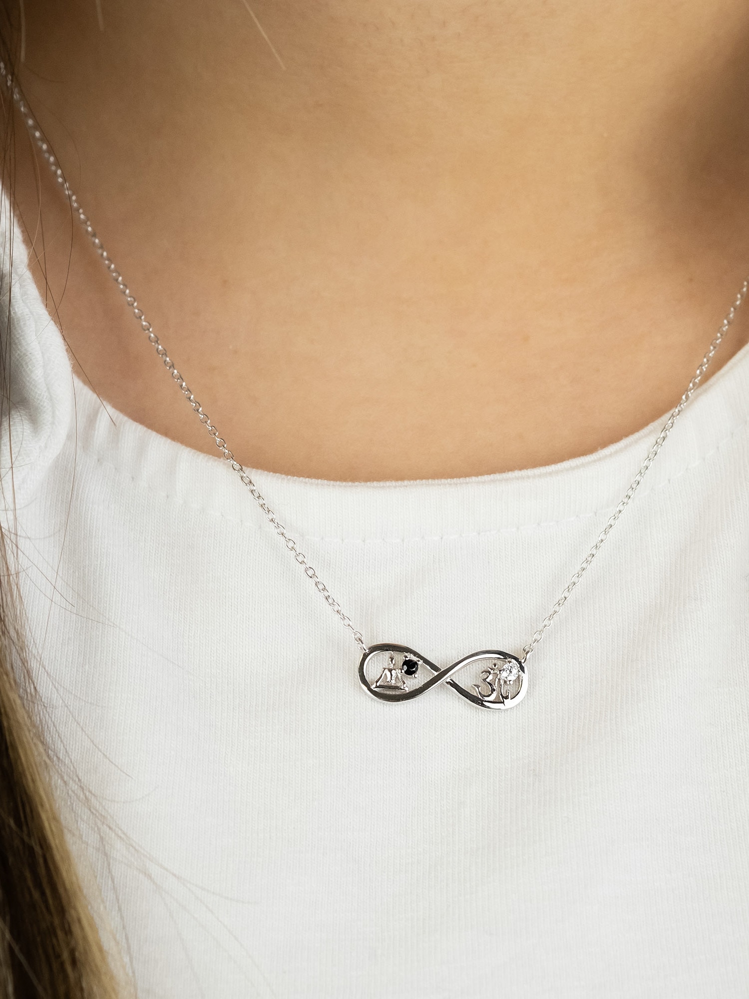 Engelsrufer Kette mit Anhänger »Yin Yang Infinity Buddha und Om, ERN-YIYAINFINITY-ZI«, Made in Germany - mit Zirkonia (synth.)